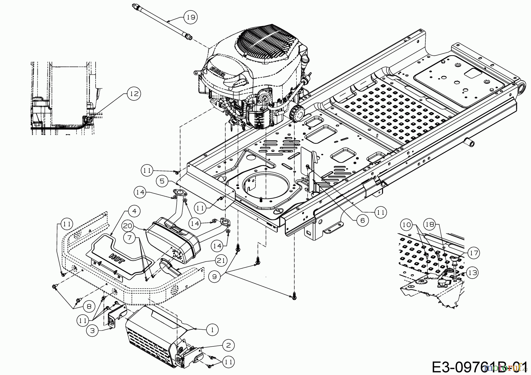  Cub Cadet Zero Turn Z-Force S 60 17BSDGHD010  (2018) Choke- and throttle control, Engine accessories