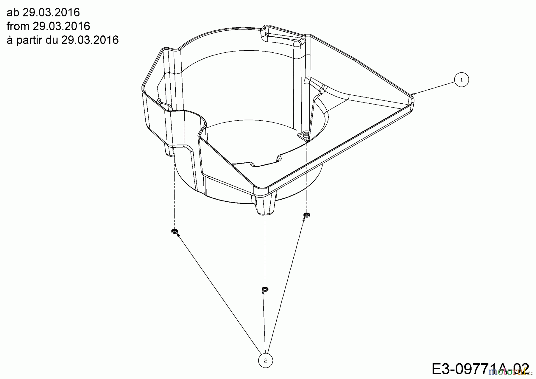  MTD Lawn tractors 420/38 13A2765F308  (2016) Engine duct from 29.03.2016