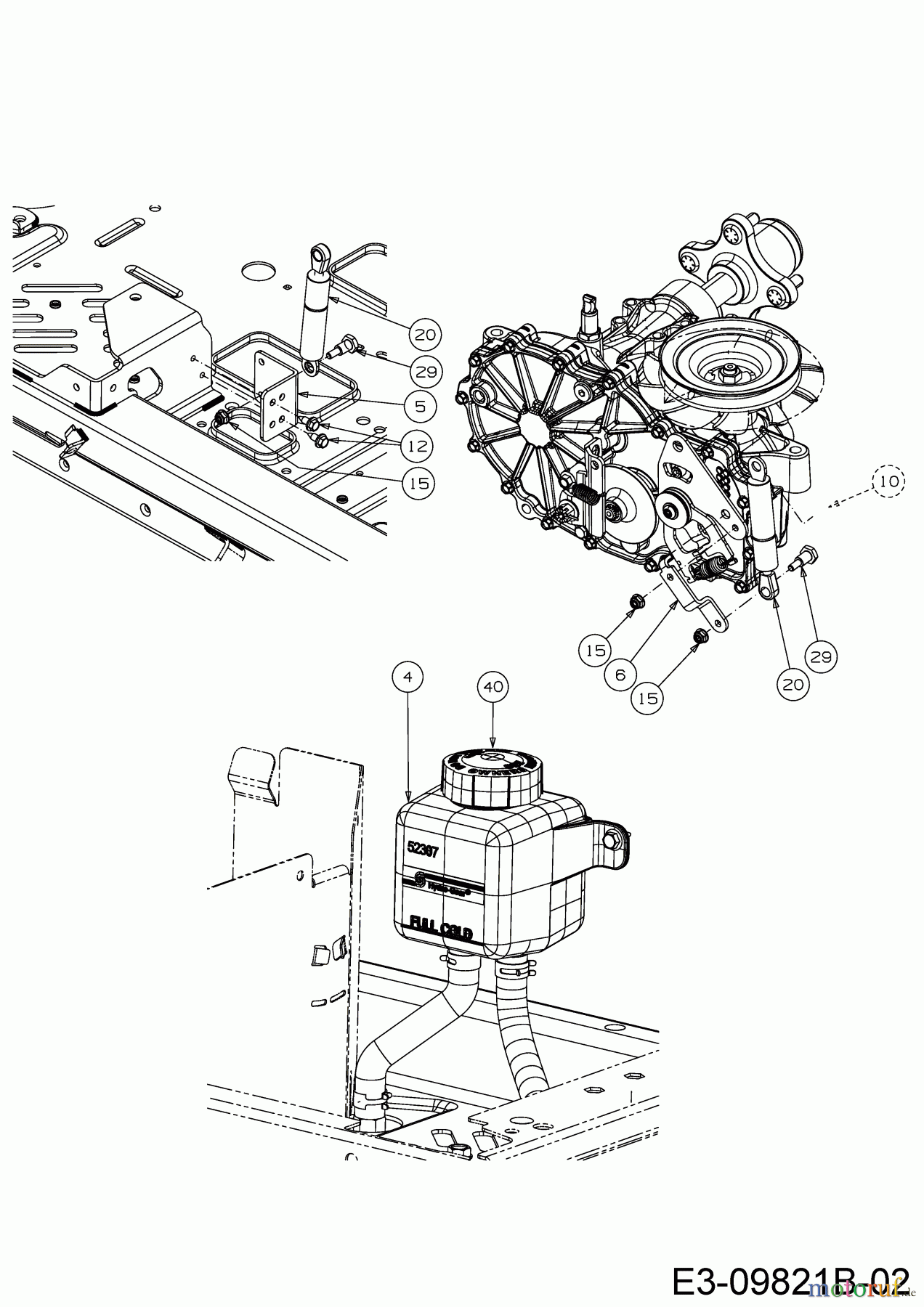  Cub Cadet Zero Turn Z1 137 53BWEFJA603  (2018) Tank expansion, Cylinder hydraulic