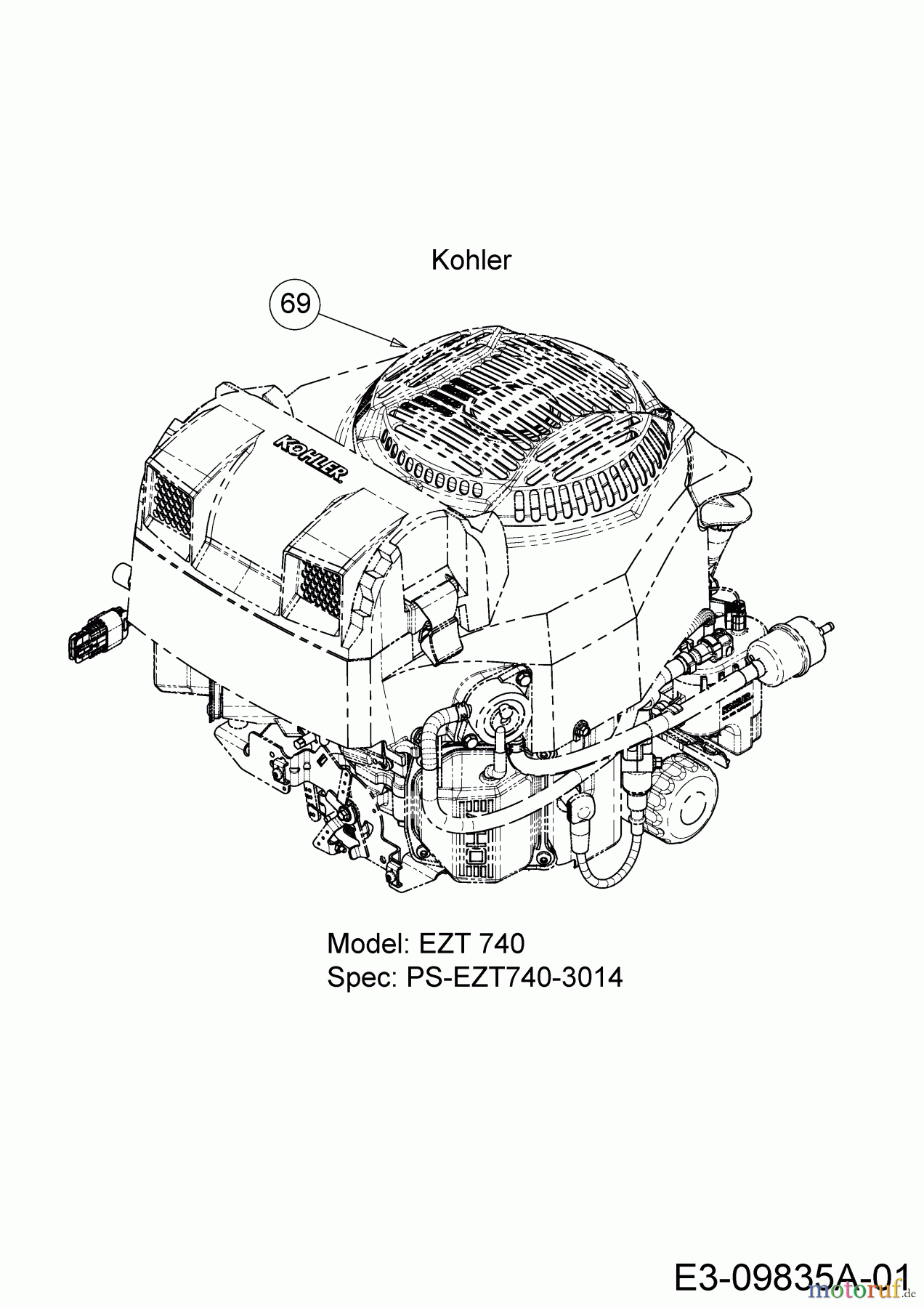  Cub Cadet Zero Turn ProZ 100-48 53AWEFJF330  (2016) Engine Kohler