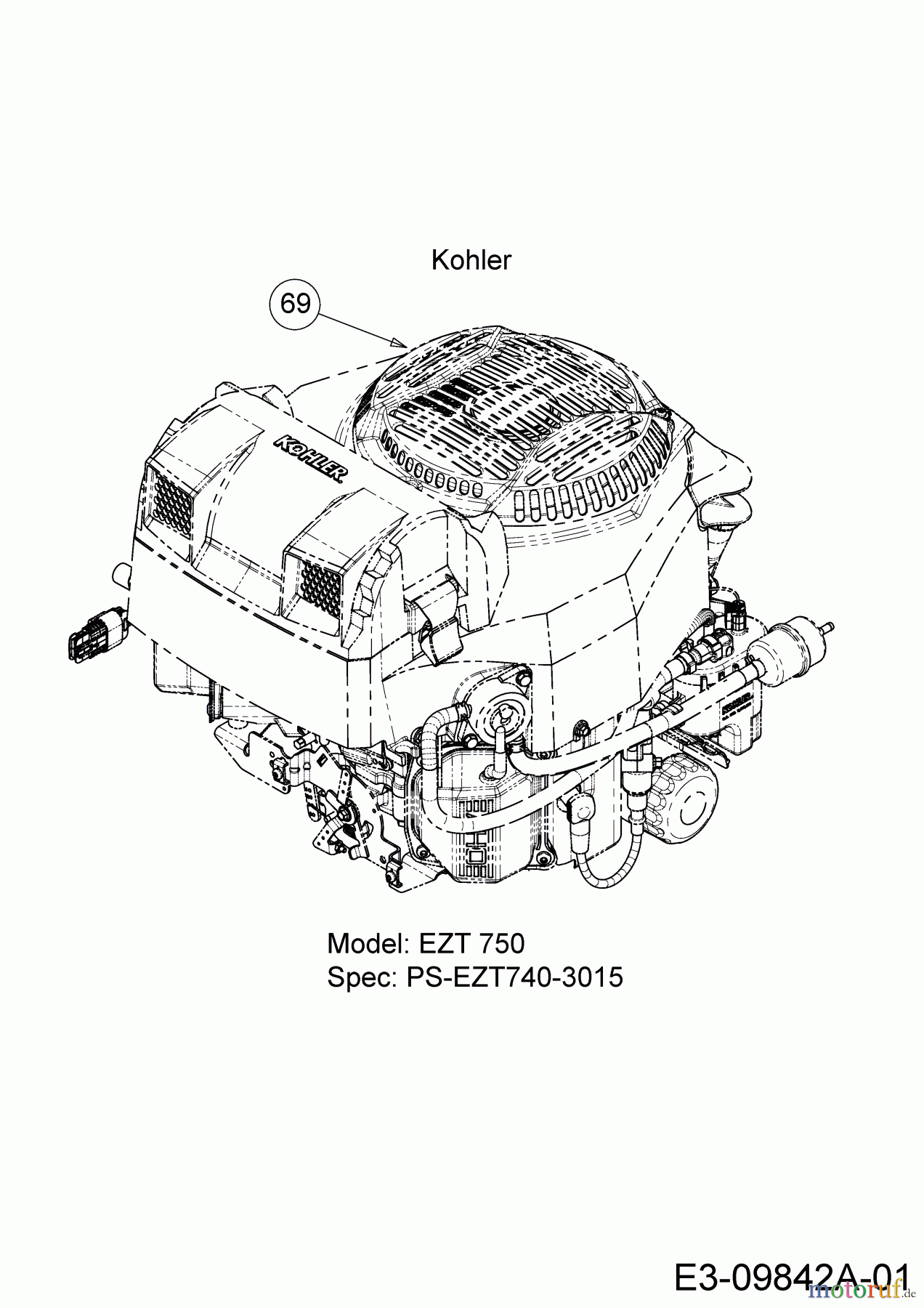  Cub Cadet Zero Turn Z1 137 53AWEFJA603  (2017) Engine Kohler