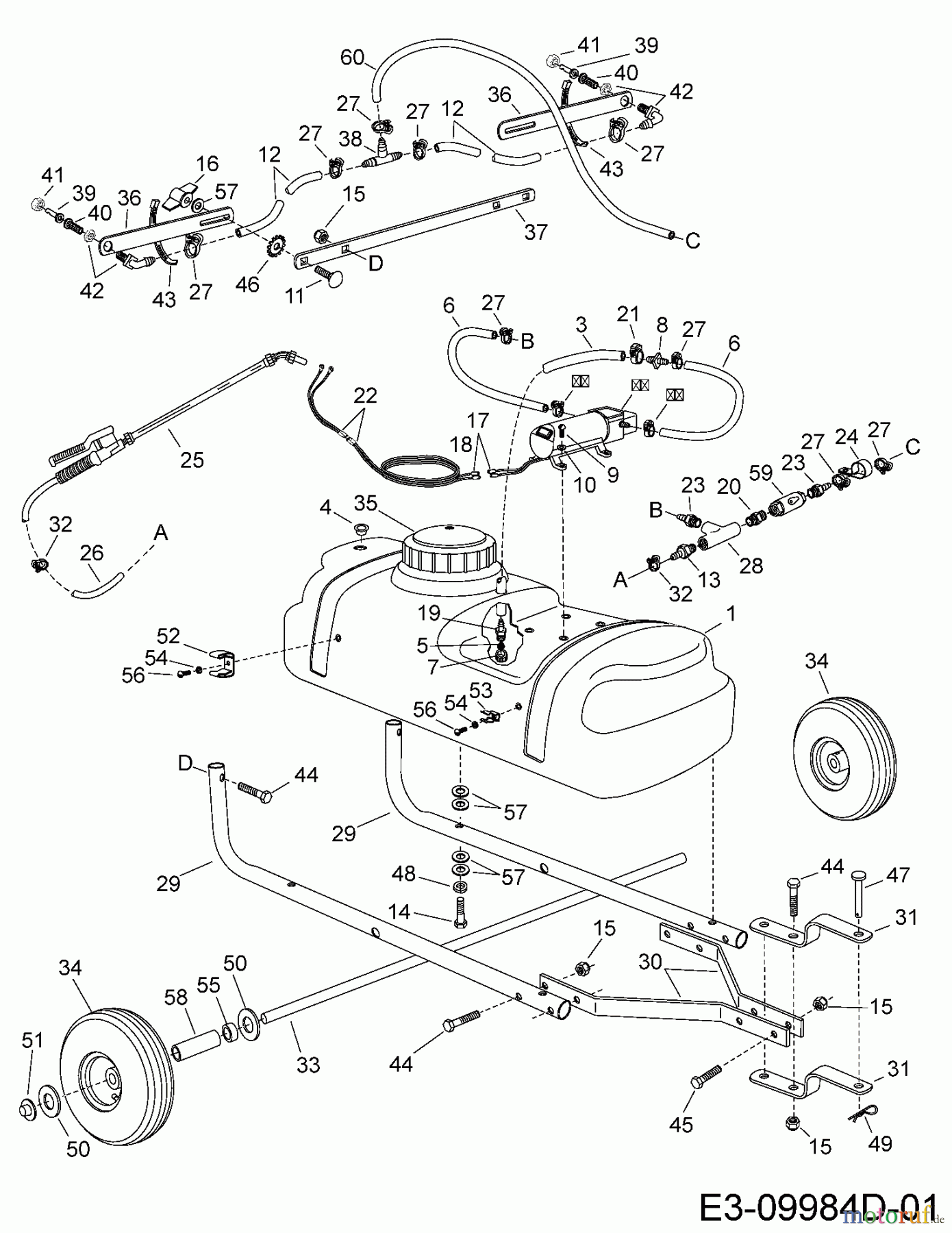  MTD Accessories Accessories garden and lawn tractors Sprayer 45-02923  (190-155-000) 190-155-000  (2012) Basic machine