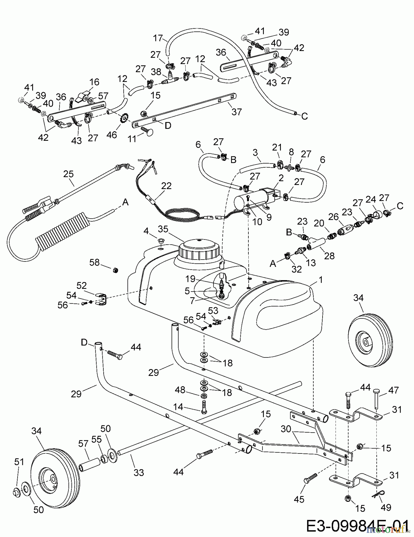  MTD Accessories Accessories garden and lawn tractors Sprayer 45-02924  (190-155-000) 190-155-000  (2013) Basic machine