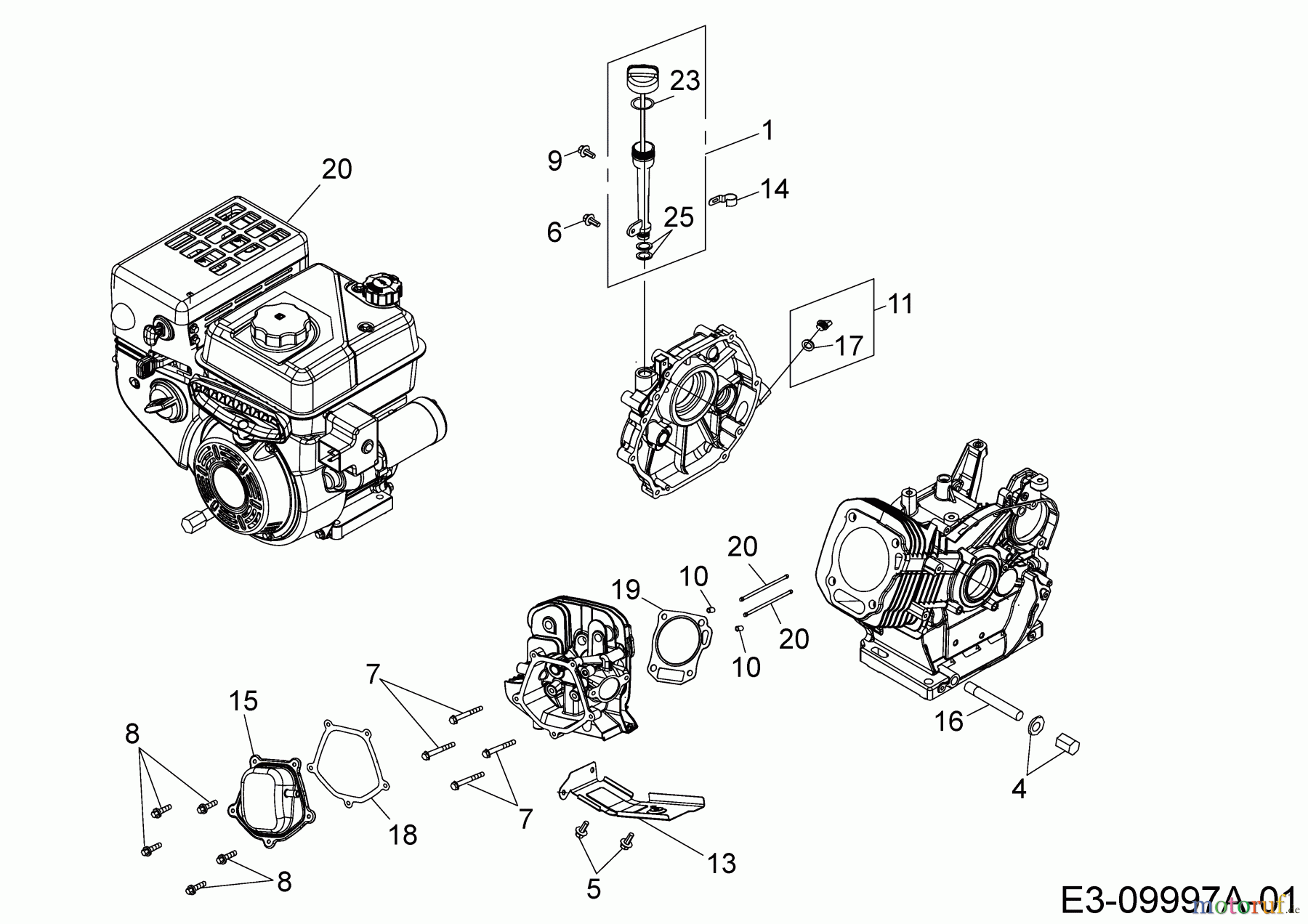  MTD-Engines Horizontal 678-SH 752Z678-SH  (2018) Baffle, Push rods, Dipstick, Cylinder head cover