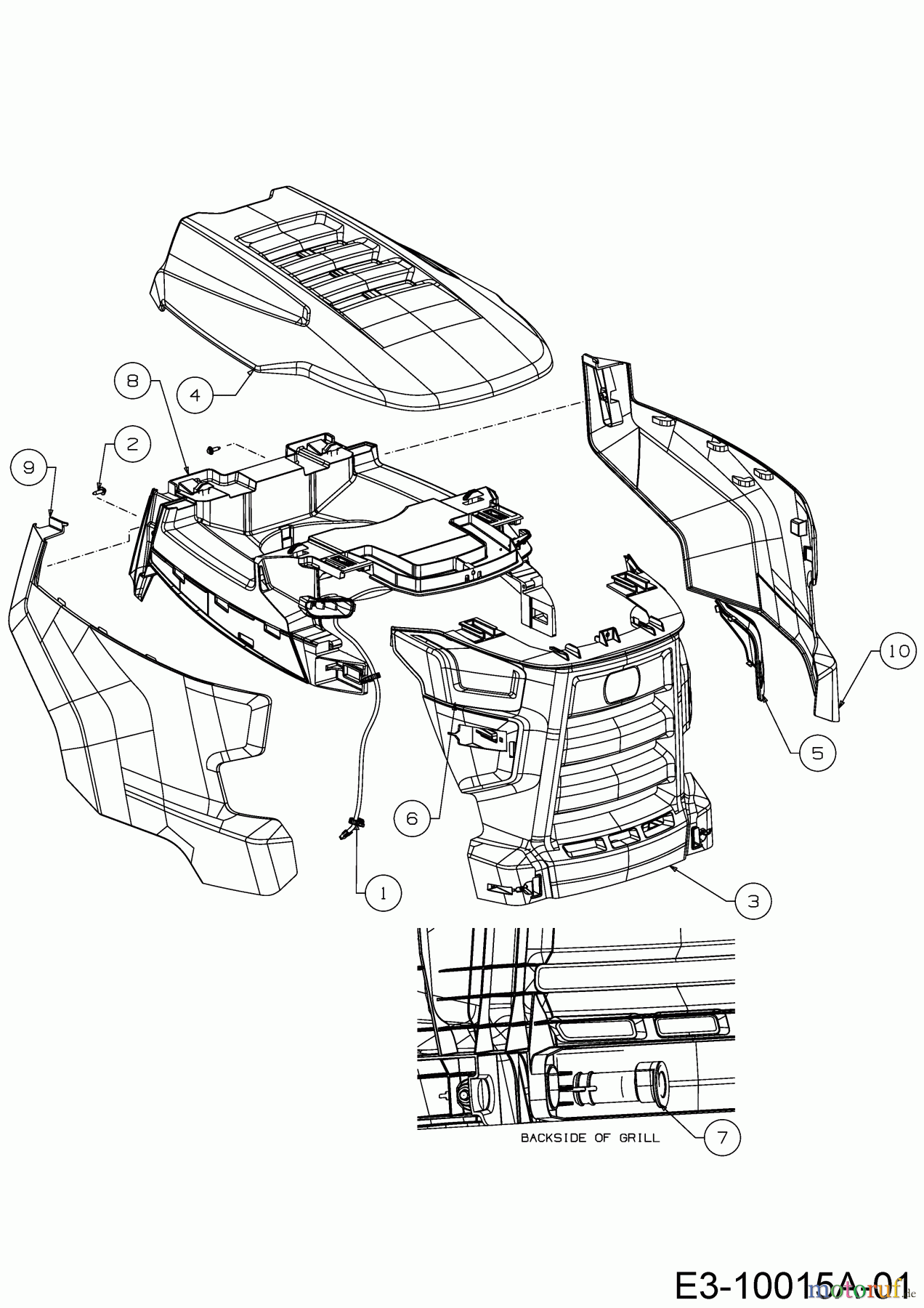  Cub Cadet Lawn tractors XT1 OR95 13A8A1CB603  (2017) Engine hood C-Style