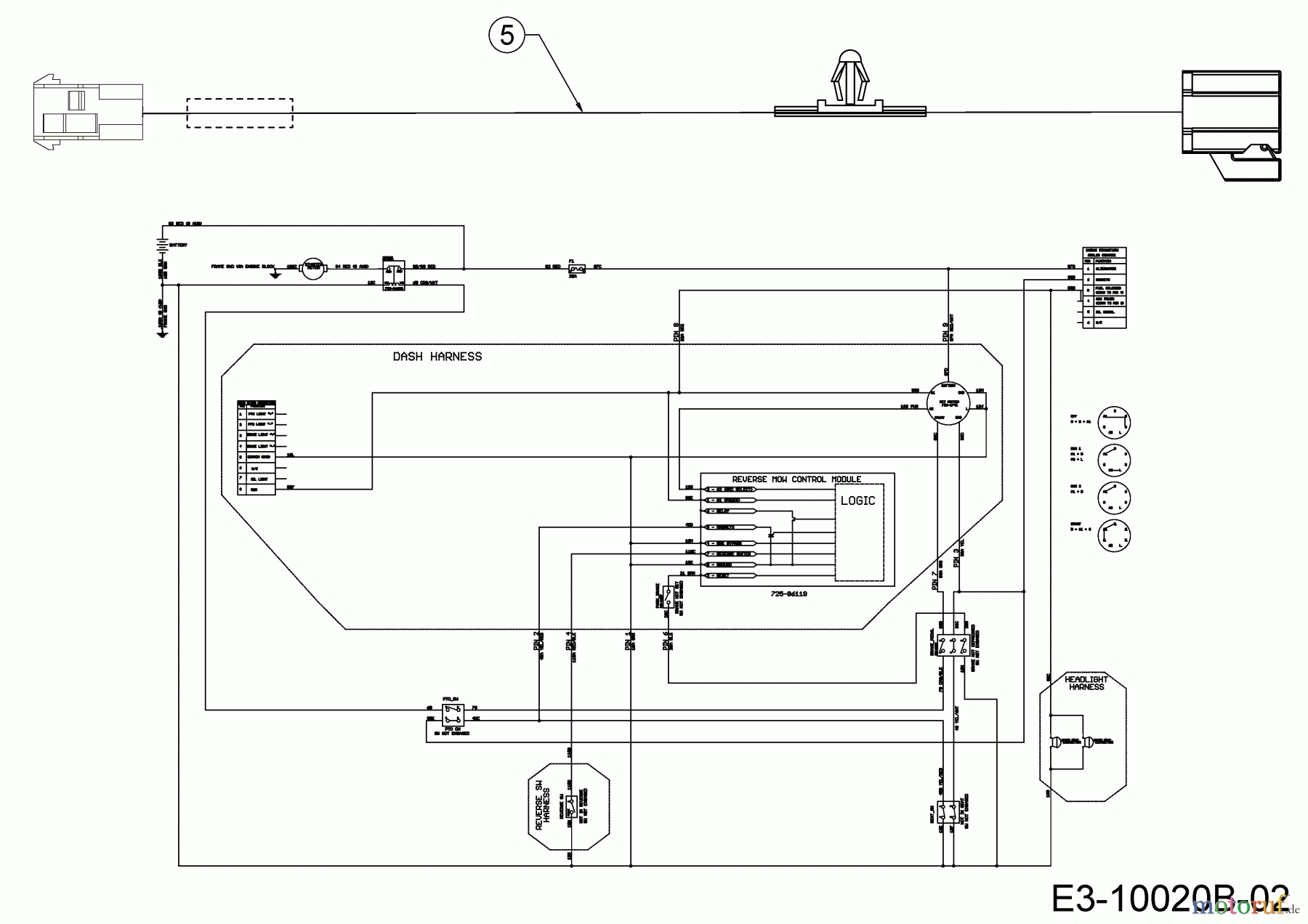  Cub Cadet Lawn tractors XT2 PS117 13AGA1CT603  (2018) Wiring diagram reverse