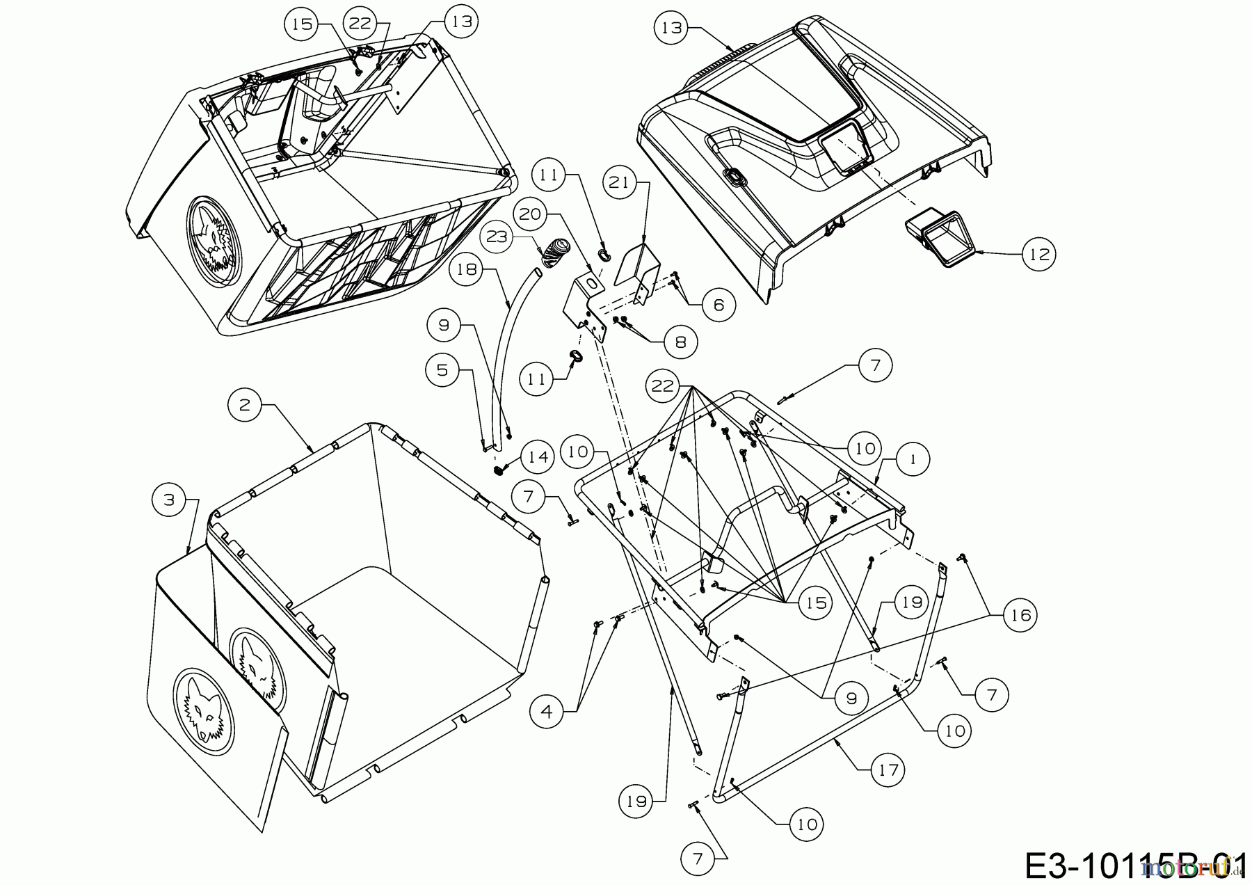  WOLF-Garten Expert Lawn tractors 95.180 H 13BTA1VB650  (2018) Grass catcher