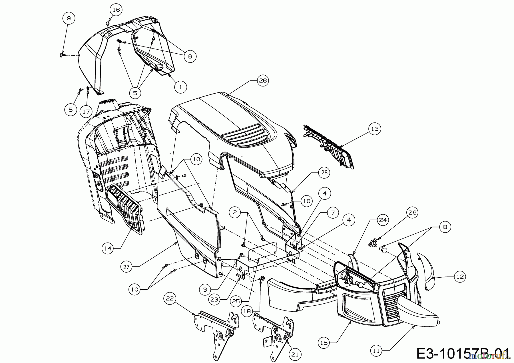  Lux Tools Lawn tractors B-RT-165/92 13IN77SE694  (2018) Engine hood S-Style