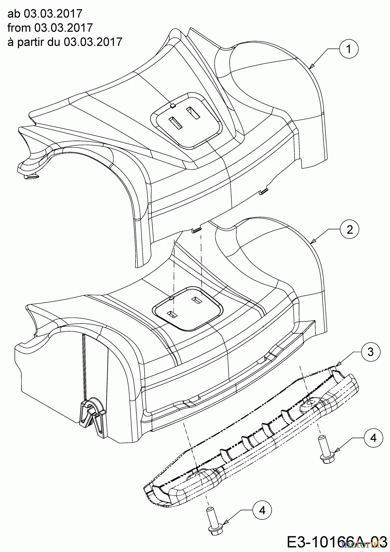  Wolf-Garten Petrol mower self propelled A 460 AHW 12B-TVSC650  (2017) Cover front axle from 03.03.2017