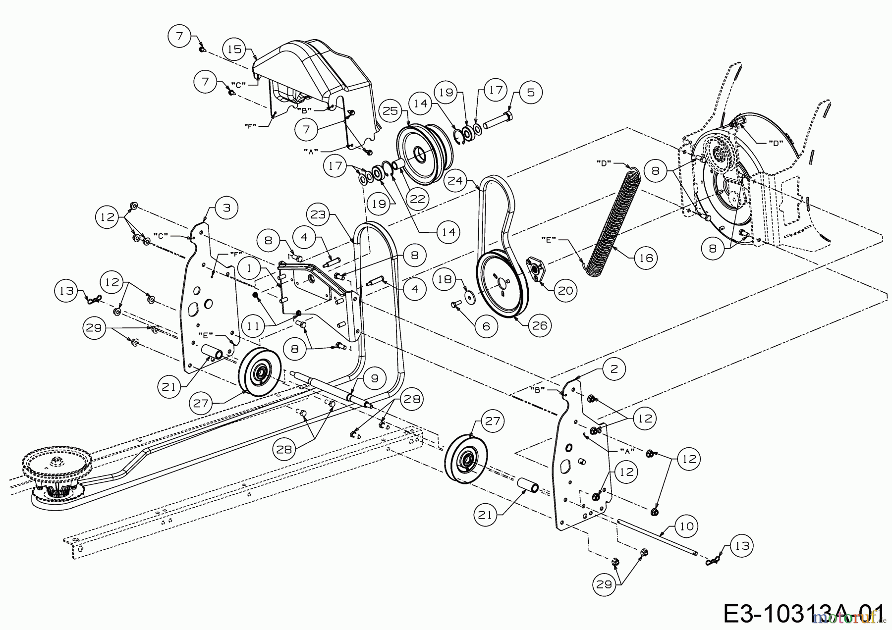  MTD Accessories Accessories garden and lawn tractors Snow throwers for A series (NX 15) sidedischarge 19A40024100  (2018) Milling drive