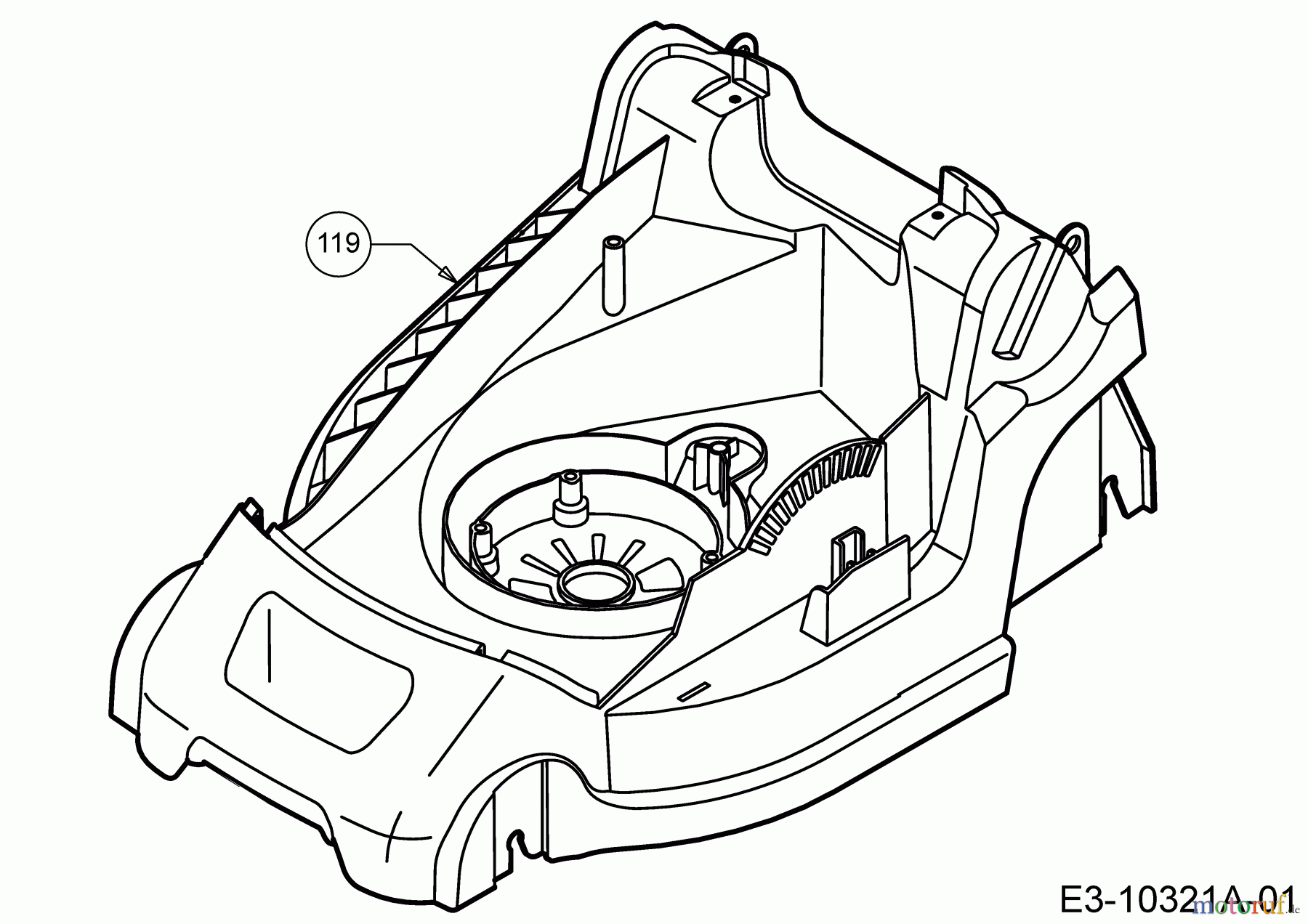  Wolf-Garten Electric mower Blue Power 37 E 18BWG1Y1C50  (2018) Deck housing