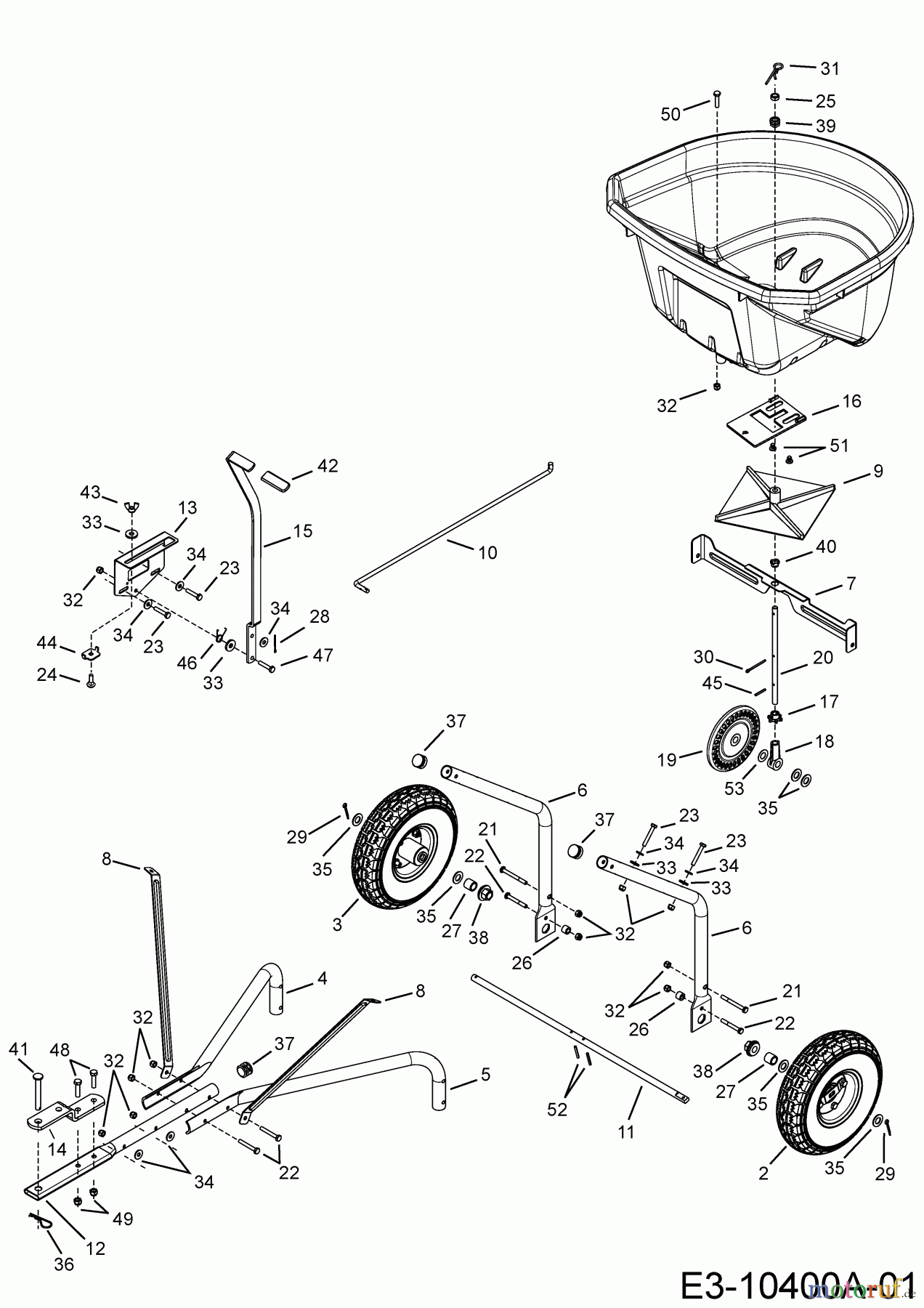  MTD Accessories Accessories garden and lawn tractors Spreader 45-0527  (196-545-000) 196-545-000  (2018) Basic machine