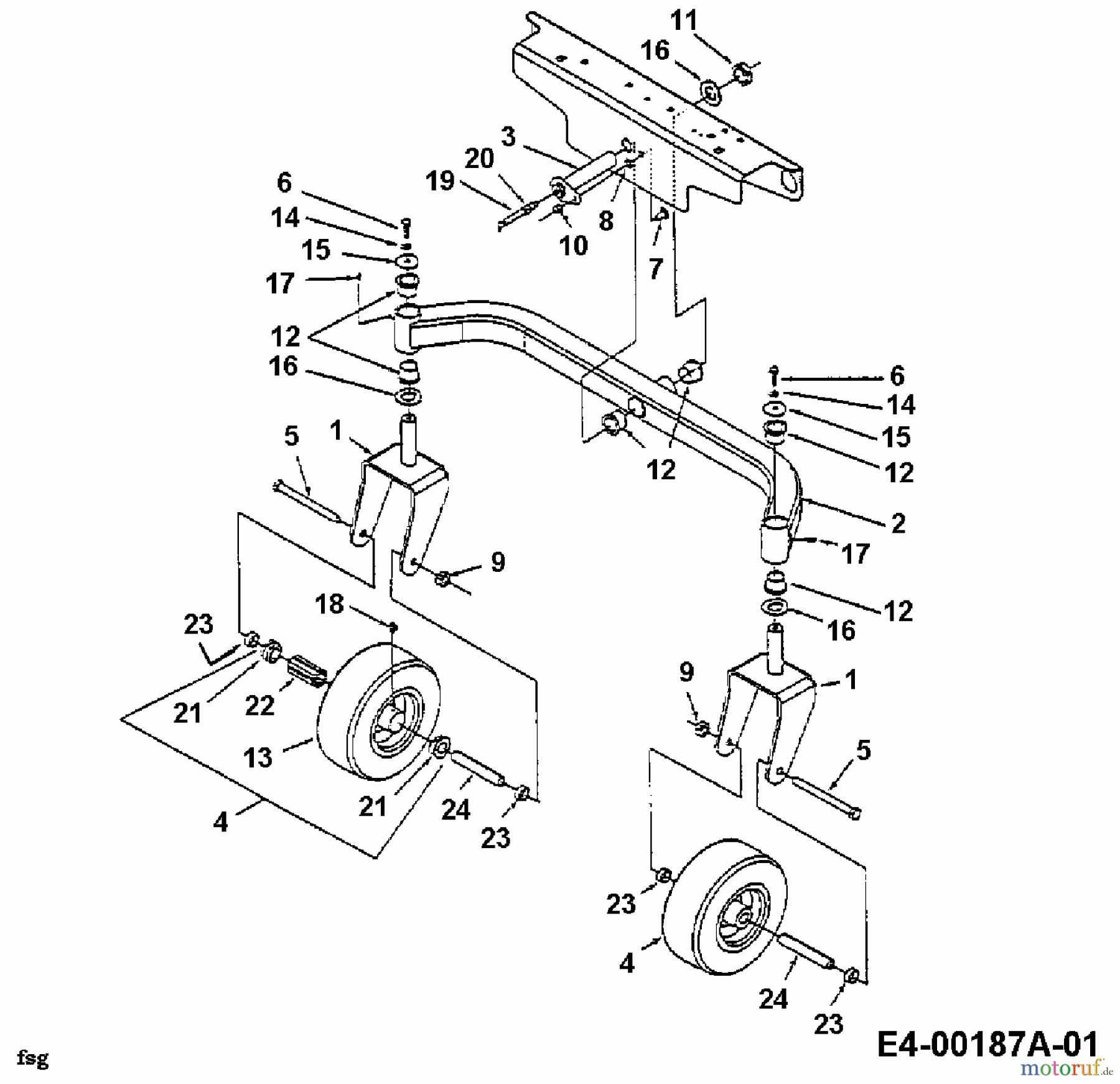  White Zero Turn 42 Z 53BA1A3G679  (1999) Front axle