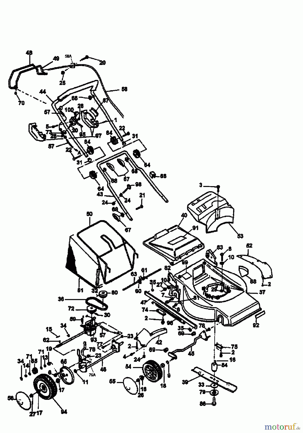  MTD Petrol mower self propelled GEA 53 S 3 R6655MTD16AV  (1997) Basic machine