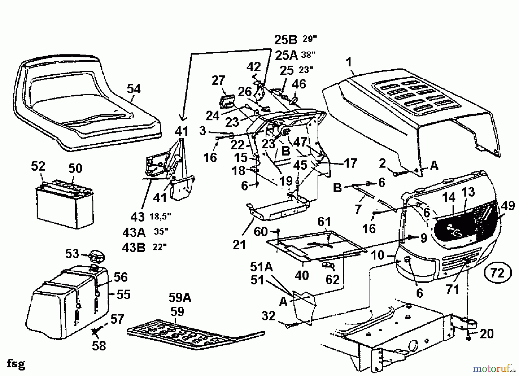  Mastercut Lawn tractors 145/102 H 13AM792N659  (1998) Dashboard, Engine hood, Fender