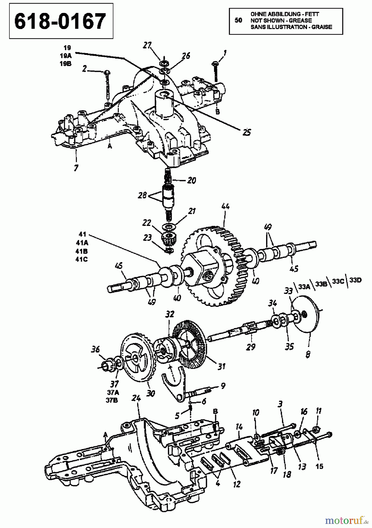  MTD Lawn tractors 125/40 134-765N678  (1994) Gearbox