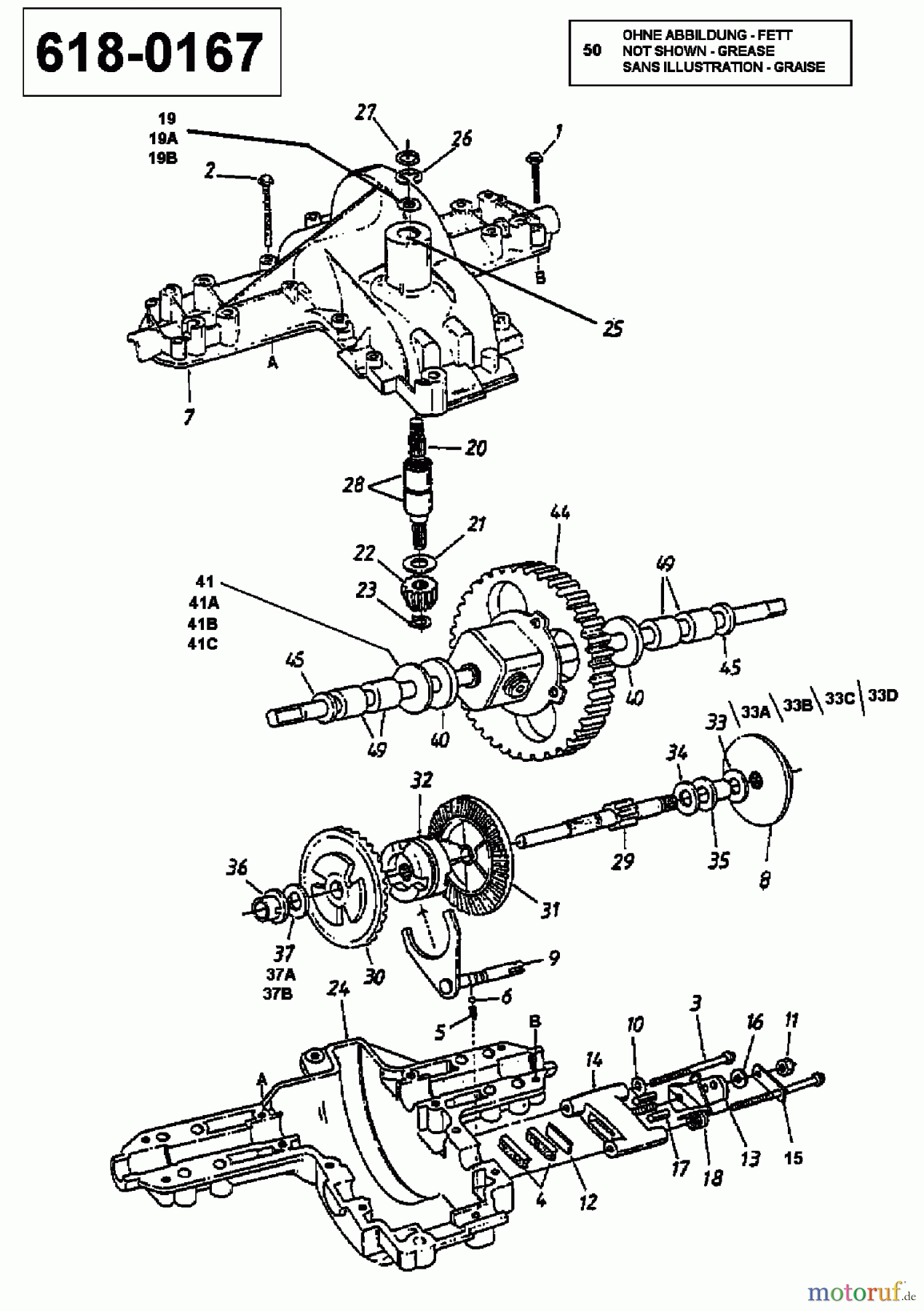  Motec Lawn tractors GT 160 RD 135T764N632  (1995) Gearbox