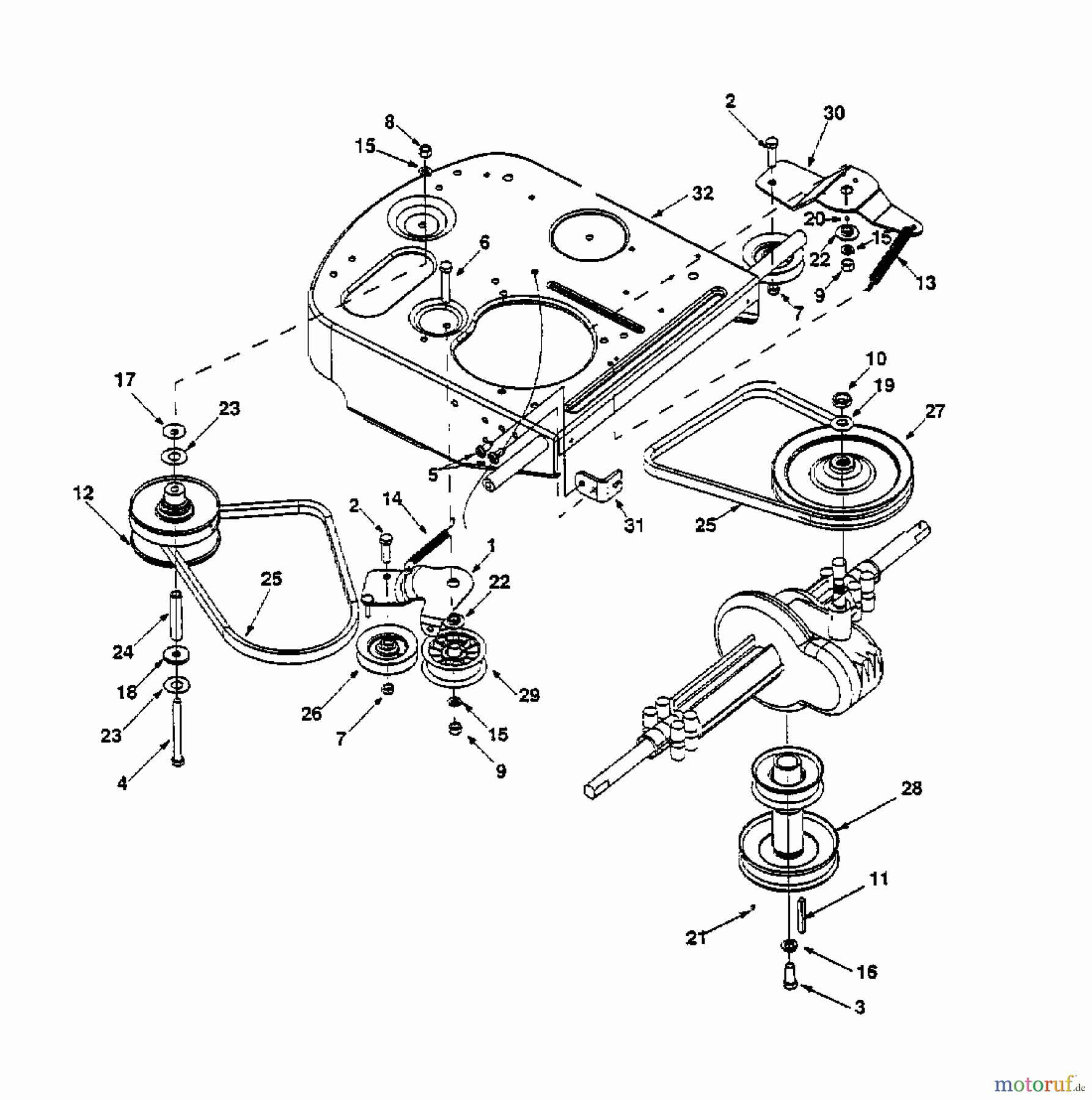  Yard-Man Lawn tractors DX 70 13A-325-643  (2000) Drive system, Engine pulley