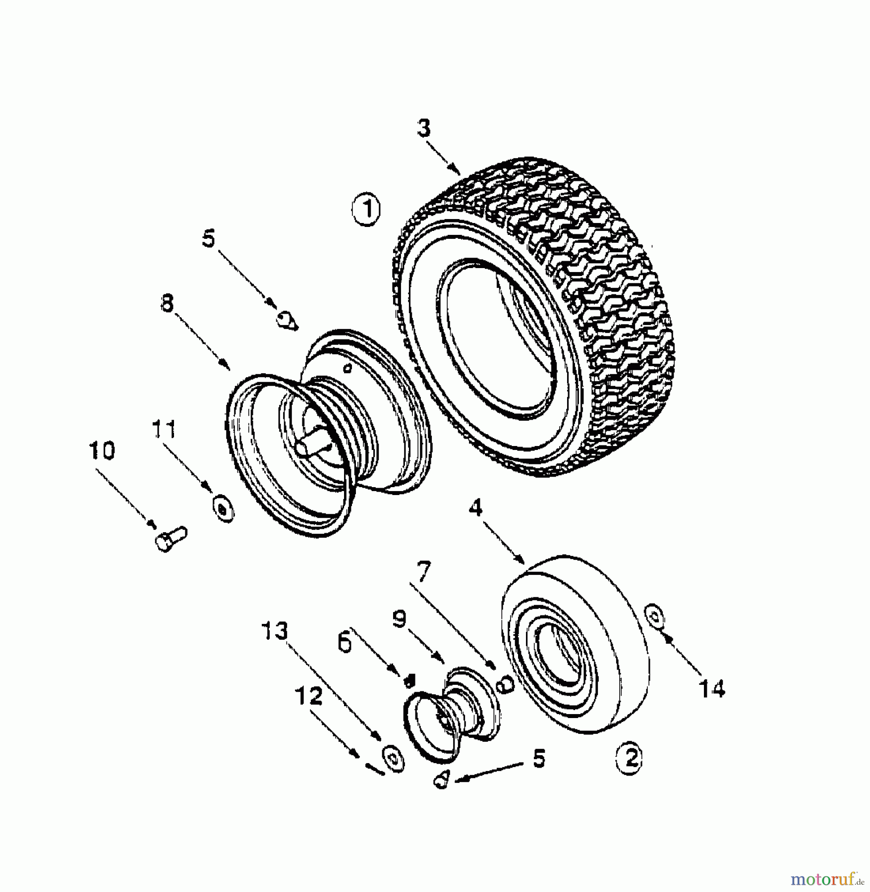  Yard-Man Lawn tractors DX 70 13A-325-643  (2000) Wheels