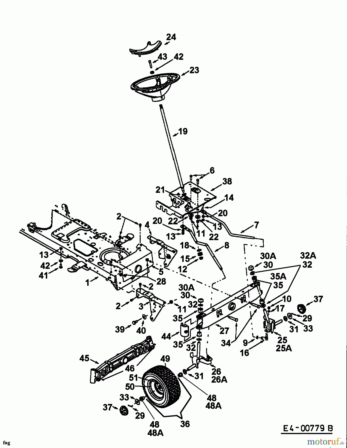  Yard-Man Lawn tractors AH 6180 13AT604H643  (2001) Front axle