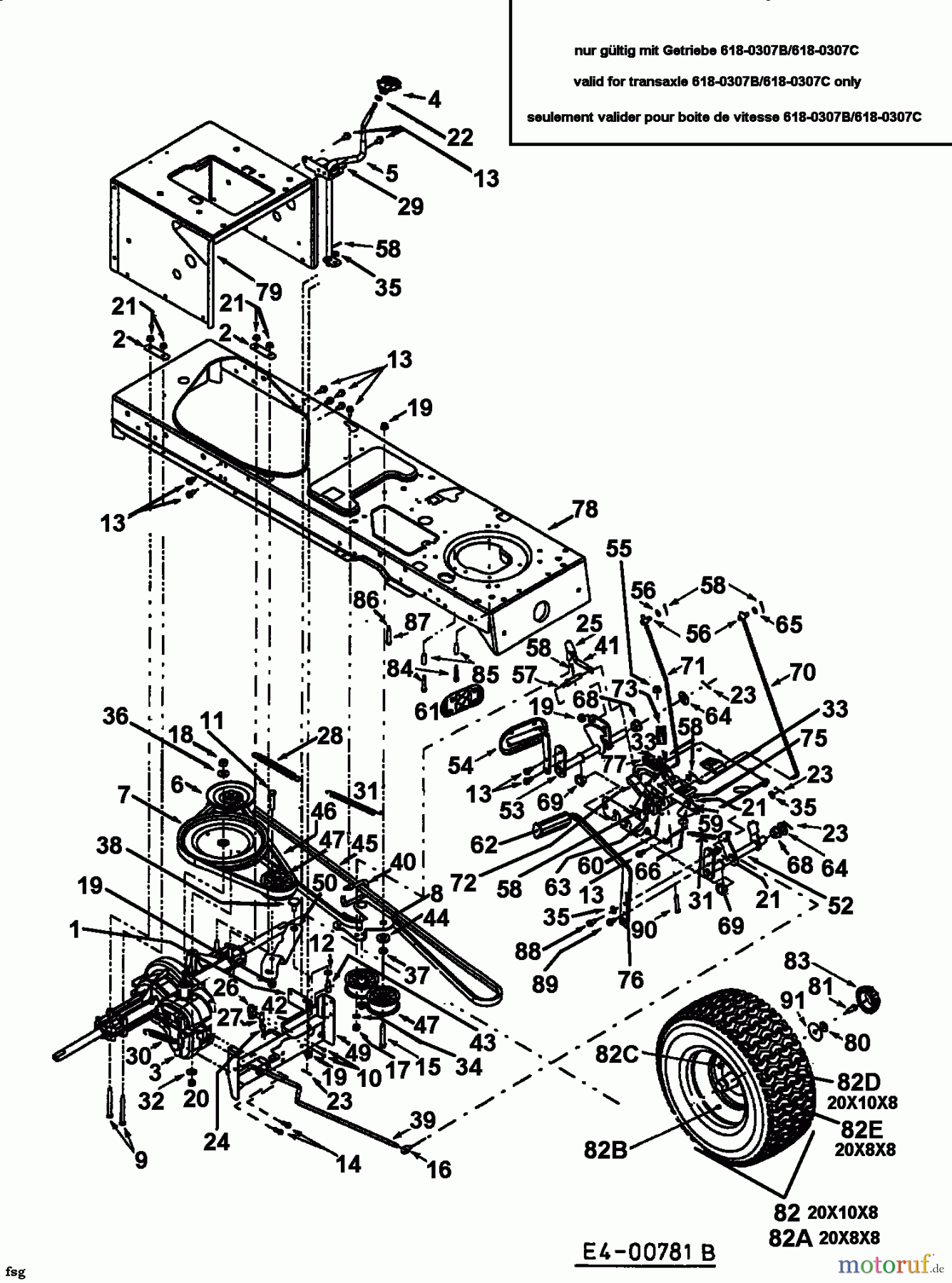  Yard-Man Lawn tractors AG 6145 13BP604G643  (2001) Drive system, Engine pulley, Pedal