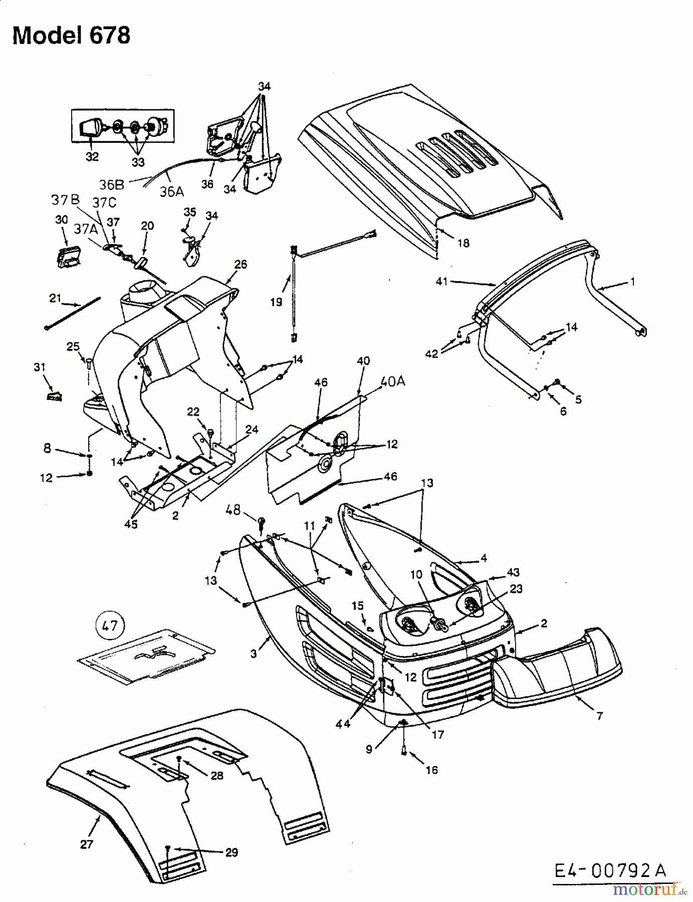  MTD Lawn tractors B 155 13AP678G678  (2000) Dashboard, Engine hood 8-Style, Fender