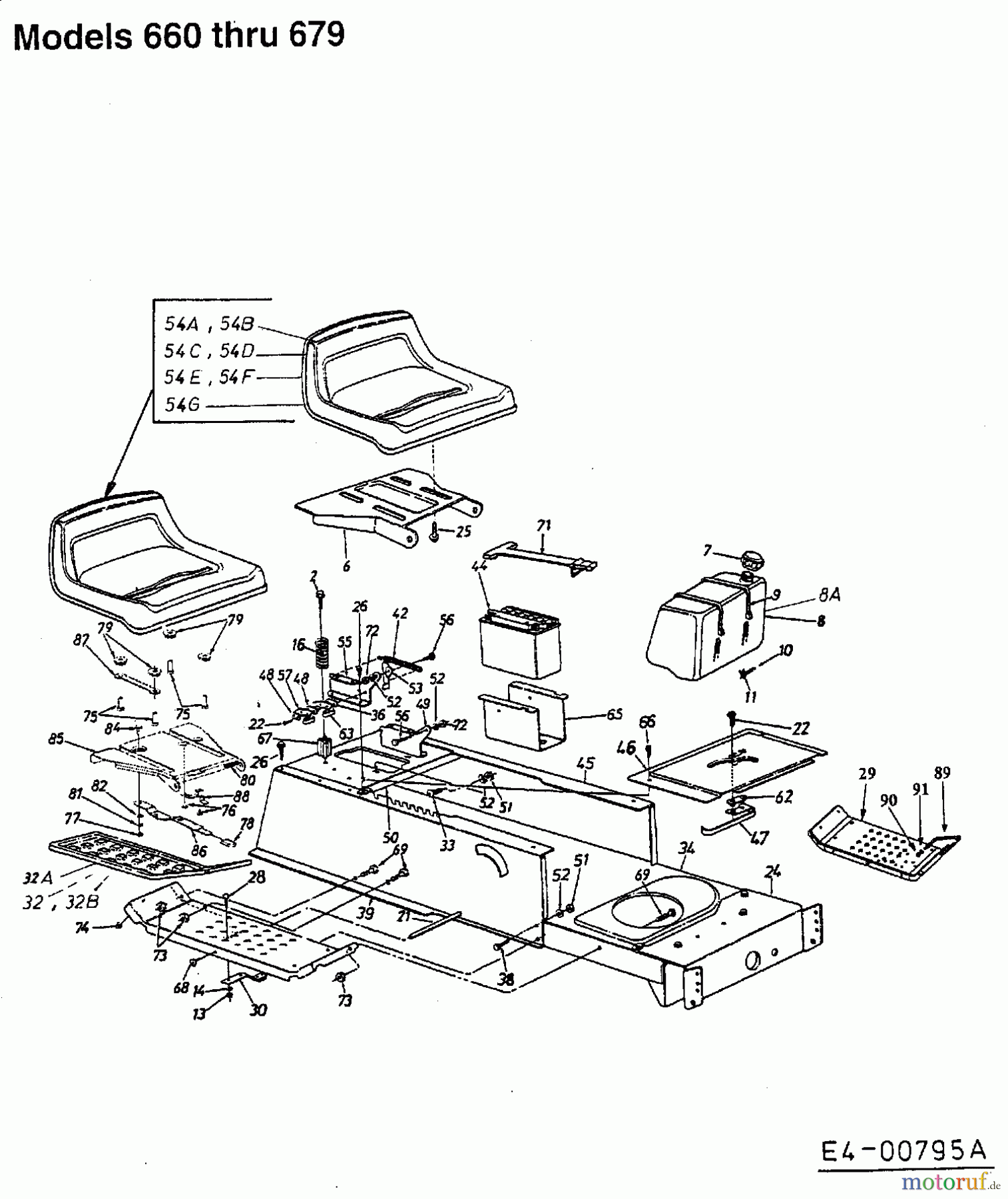  MTD Lawn tractors B 155 13AP678G678  (2000) Battery, Seat, Fueltank