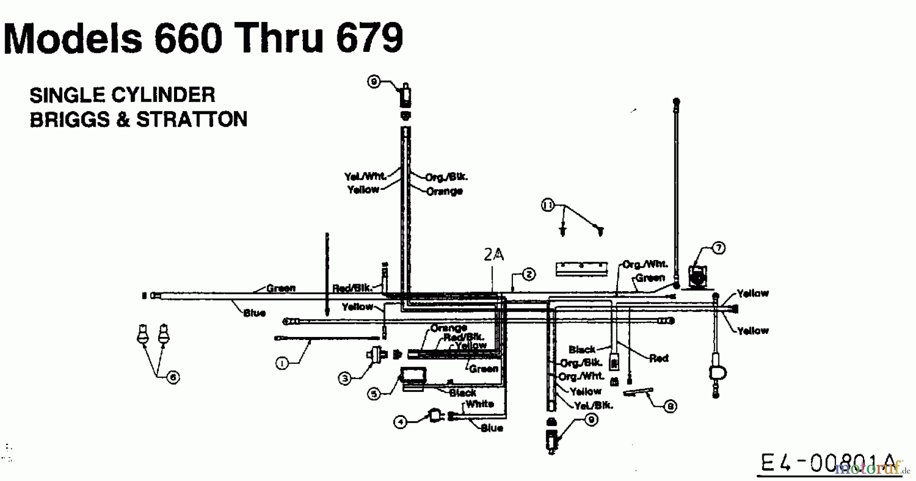  Fleurelle Lawn tractors AM 1201 13AH663G619  (2000) Wiring diagram single cylinder