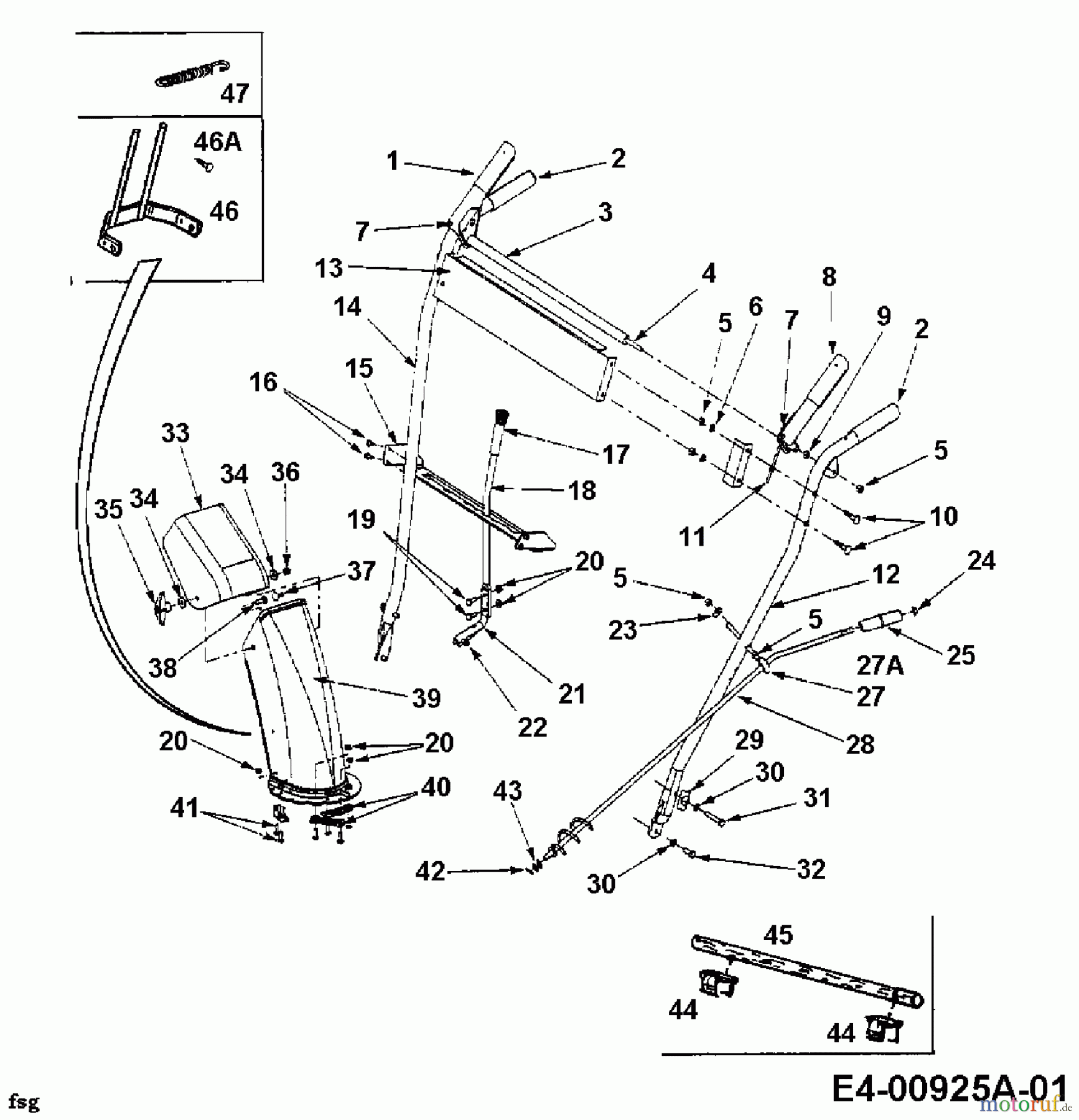  MTD Snow throwers 641 E 31A-641E678  (1999) Handle