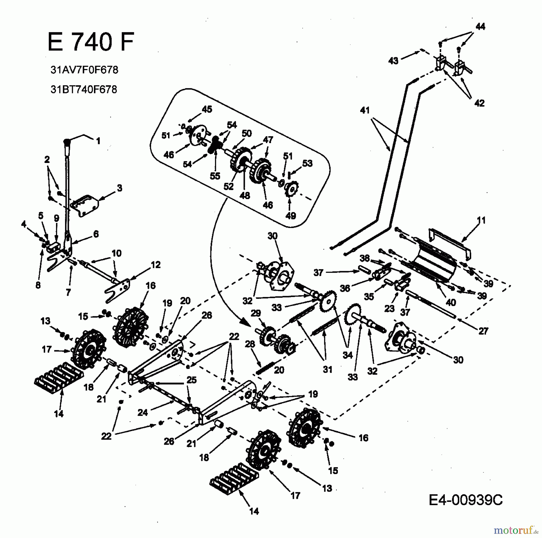  MTD Snow throwers E 740 F 31AE740F678  (2000) Track drive