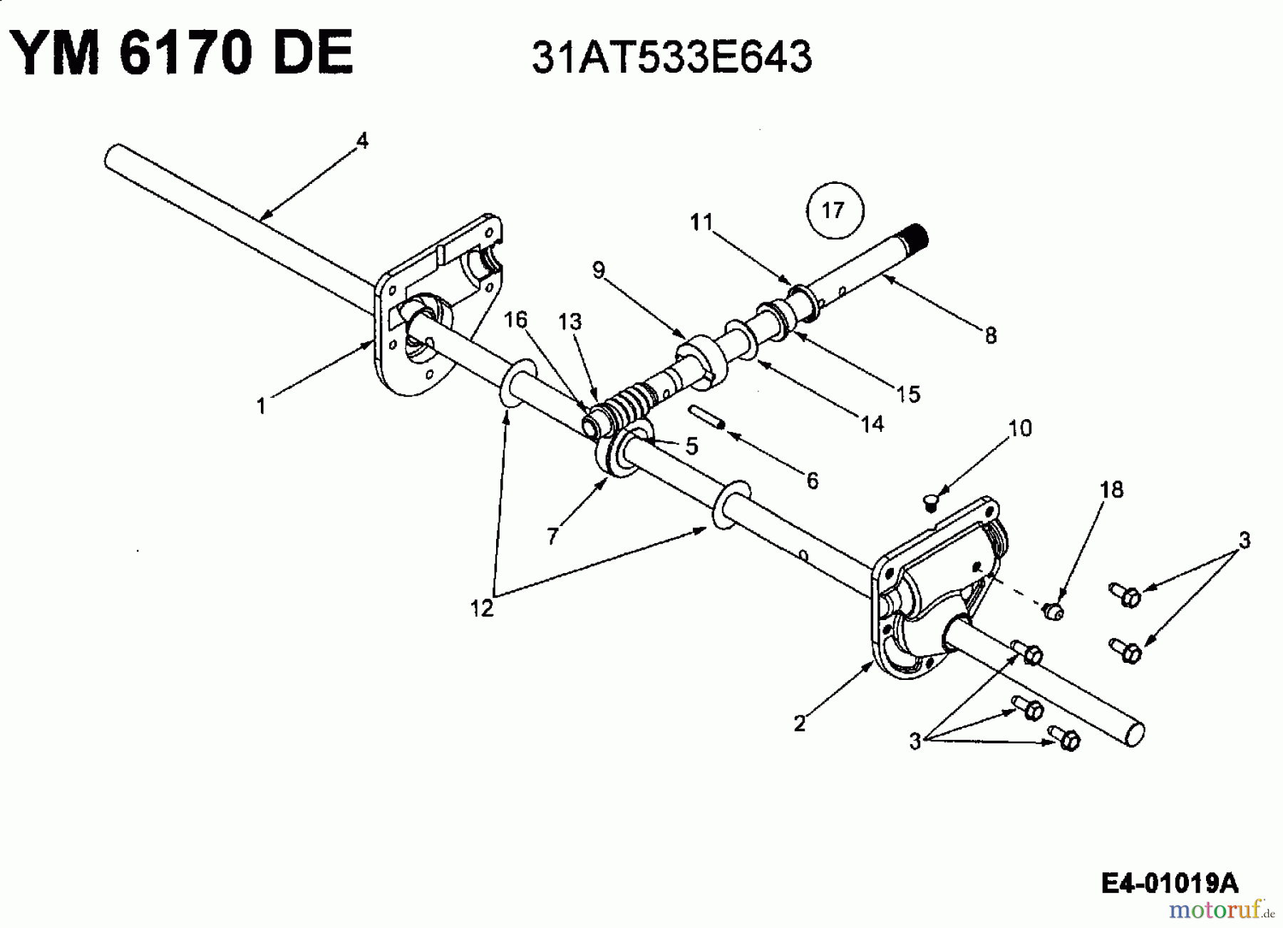  Yard-Man Snow throwers E 533 E 31AE533E643  (2001) Auger gearbox