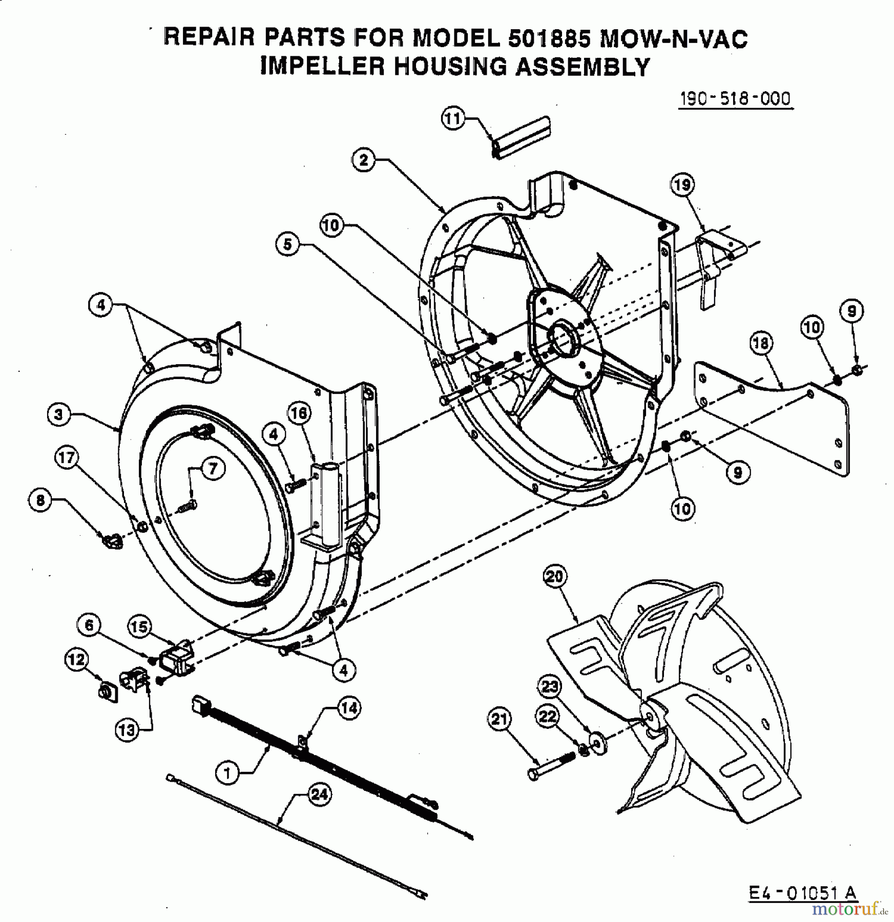  MTD Accessories Accessories garden and lawn tractors Blower Mow-Vac 501885  (2003) Blower device