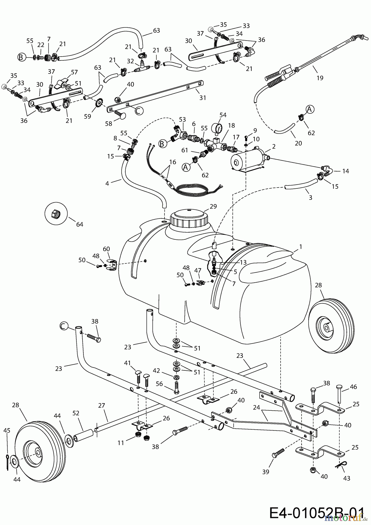  MTD Accessories Accessories garden and lawn tractors Sprayer 45-02932  (190-537-000) 190-537-000  (2010) Basic machine