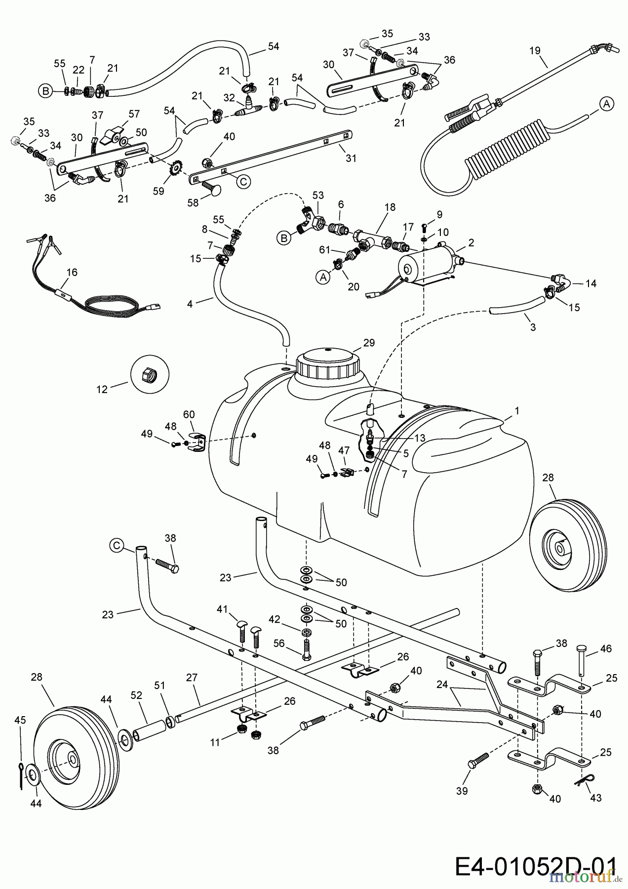  MTD Accessories Accessories garden and lawn tractors Sprayer 45-02934  (190-537-000) 190-537-000  (2015) Basic machine