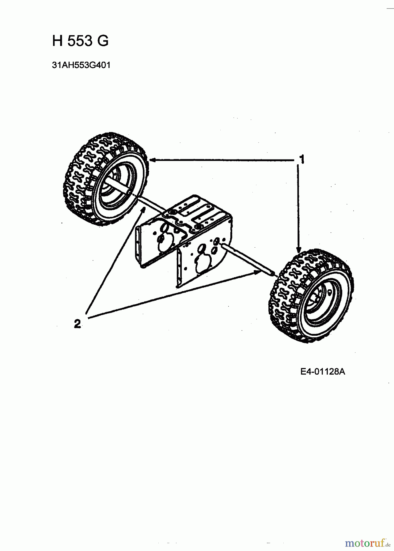  Yard-Man Snow throwers H 553 G 31AH553G401  (1999) Wheels