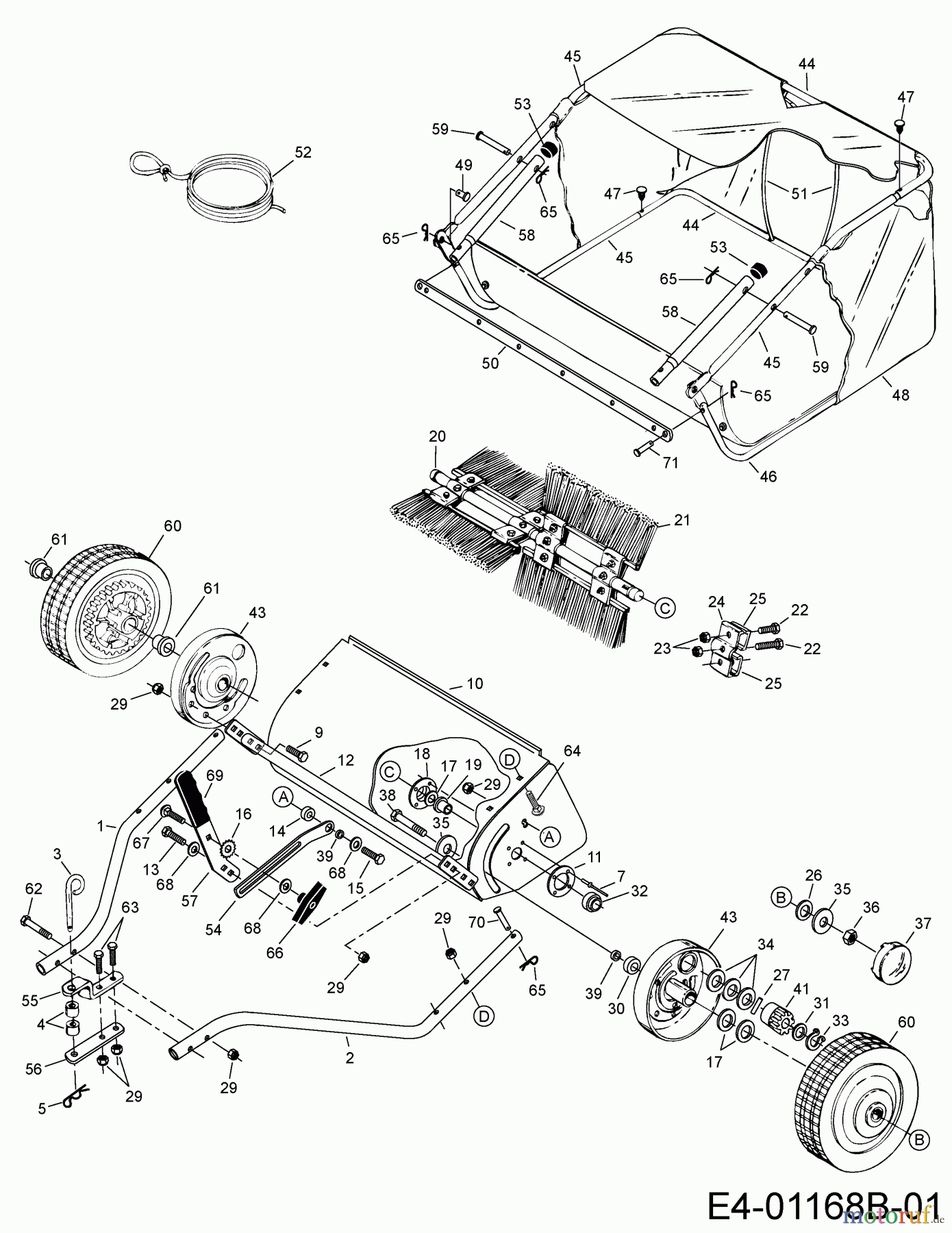  MTD Accessories Accessories garden and lawn tractors Sweeper 45-03311  (190-145A000) 190-145A000  (2011) Basic machine