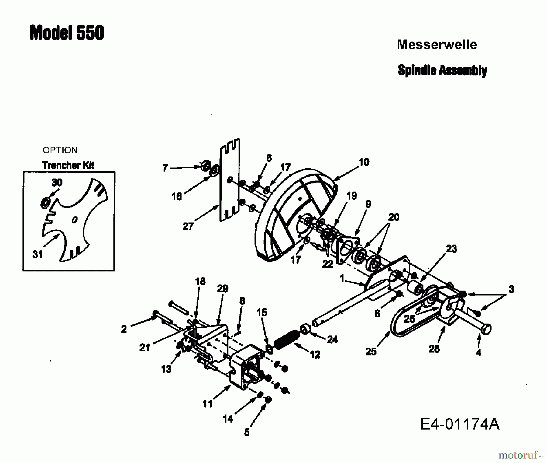  MTD Edger 550 25A-550G678  (2005) Blade drive