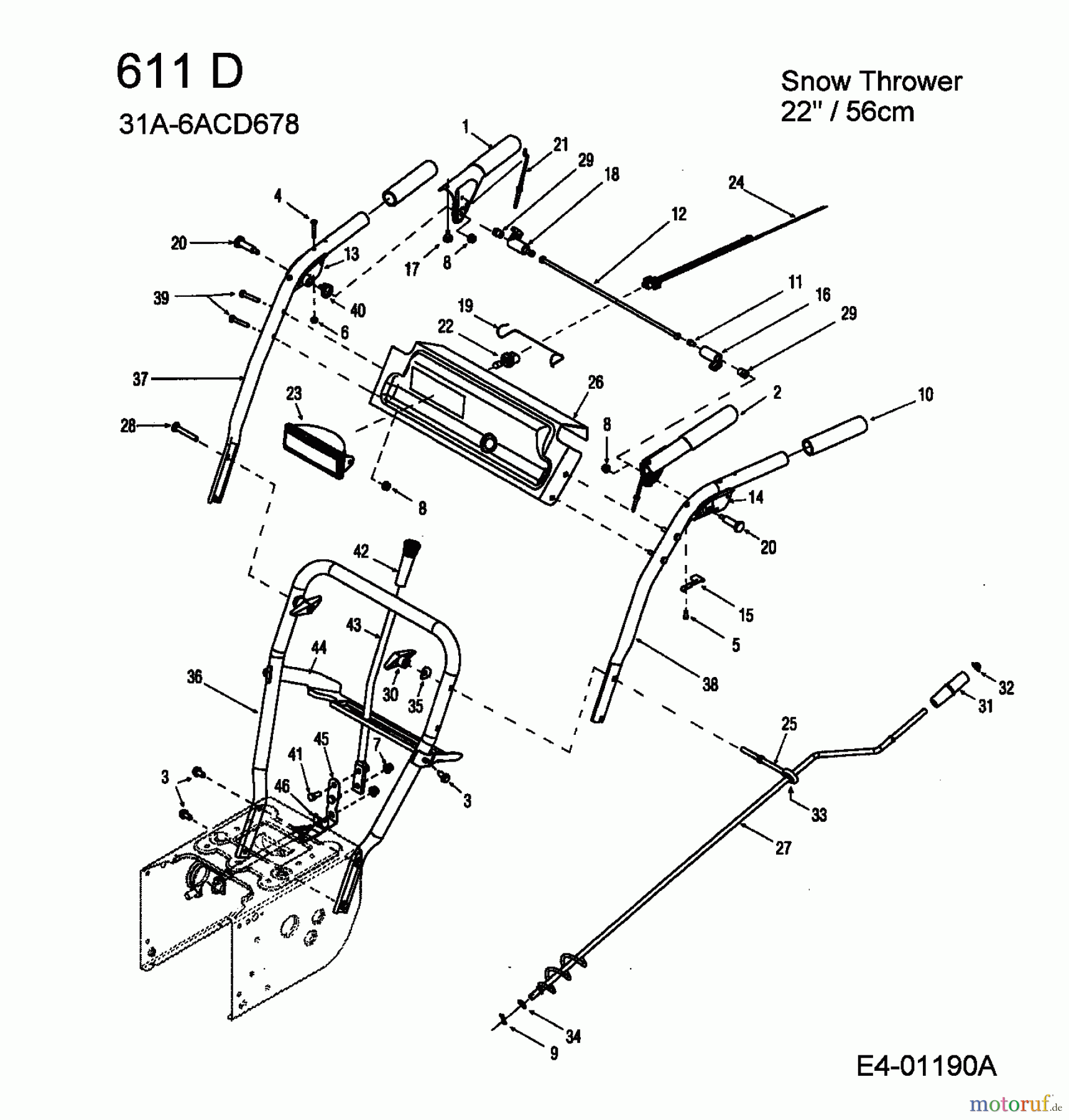  MTD Snow throwers 611 D 31A-6ACD678  (2005) Handle, Crank