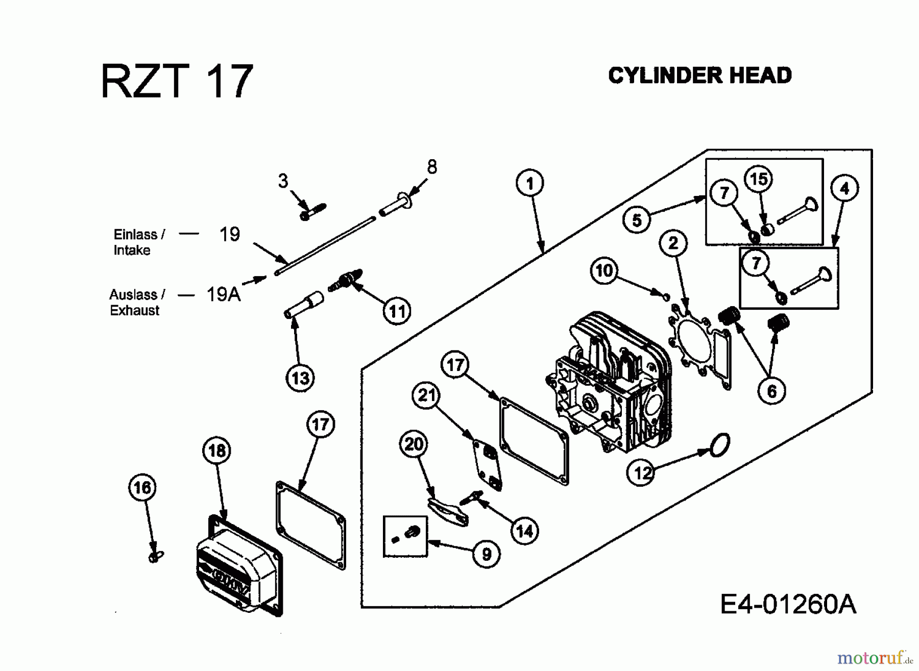  Cub Cadet Zero Turn RZT 17 17BA5A4G603  (2005) Cylinder head