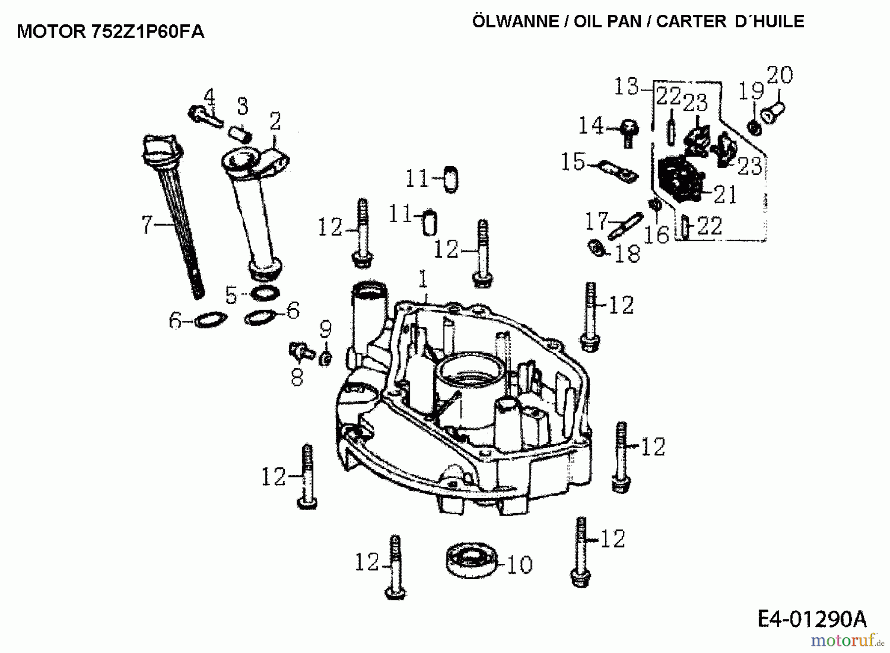  MTD-Engines MTD vertical 1 P 60 FA 752Z1P60FA  (2005) Crankcase cover