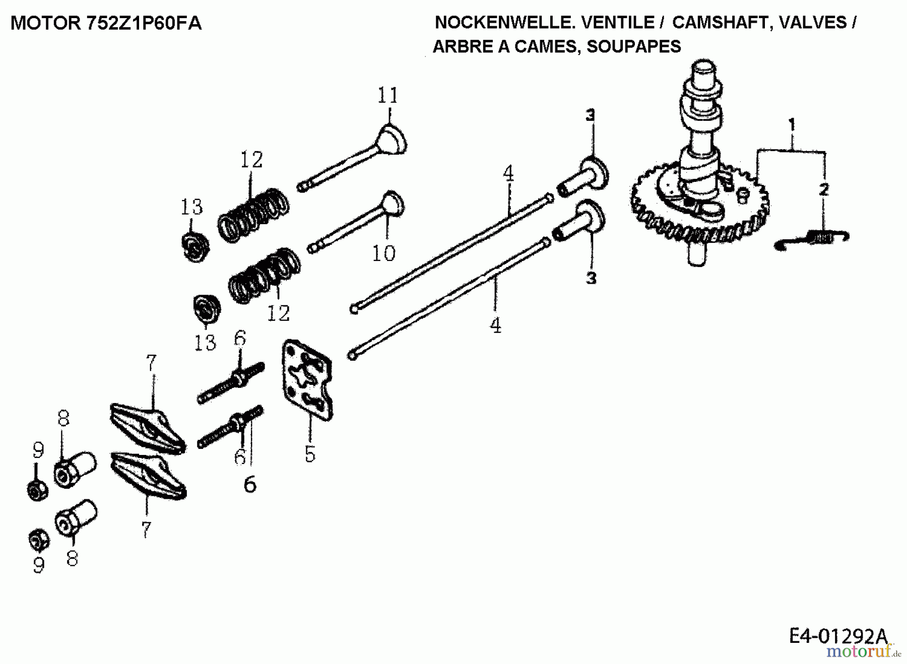  MTD-Engines Vertical 1P60FA 752Z1P60FA  (2005) Camshaft