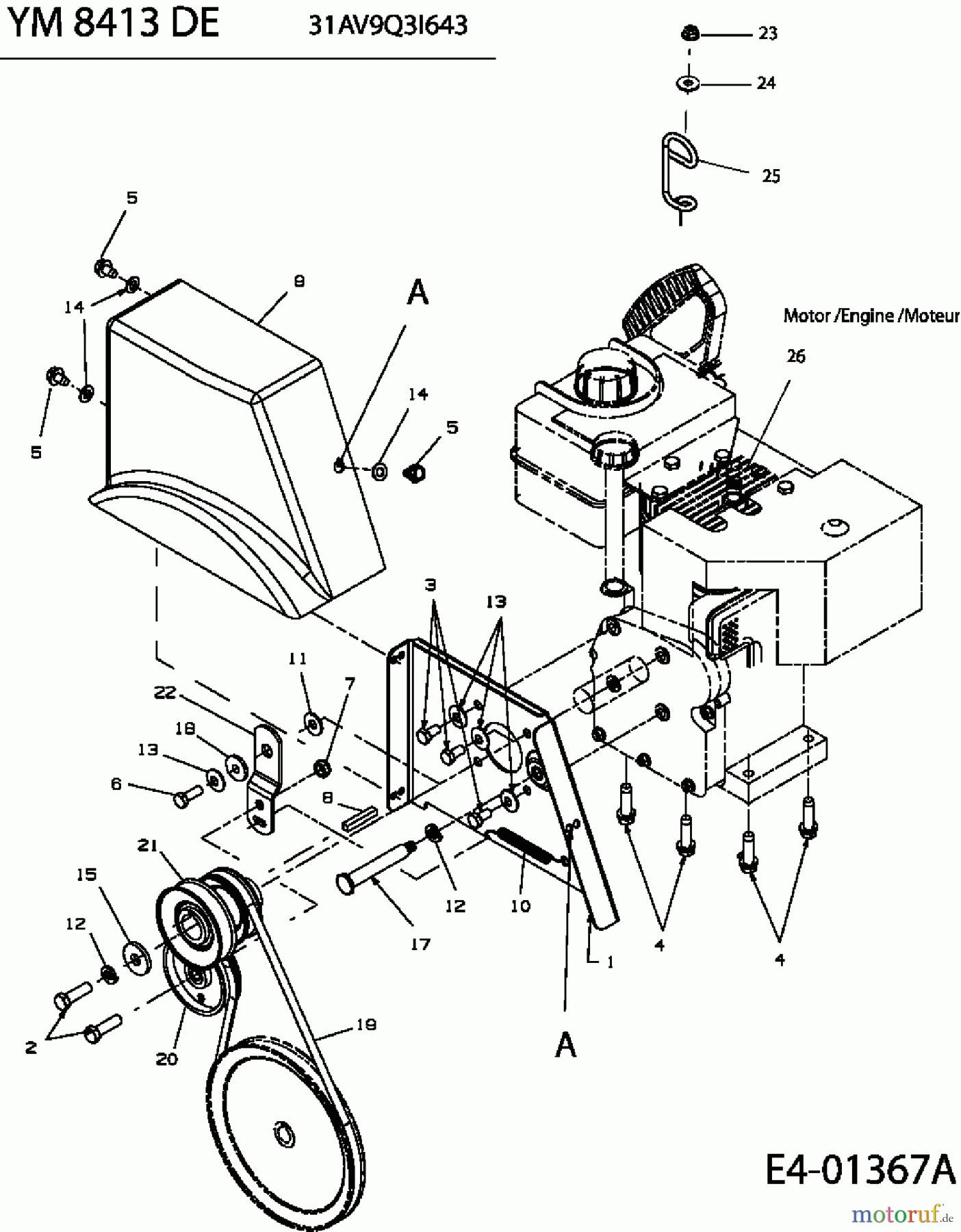  Yard-Man Snow throwers YM 8413 DE 31AV9Q3I643  (2006) Drive system