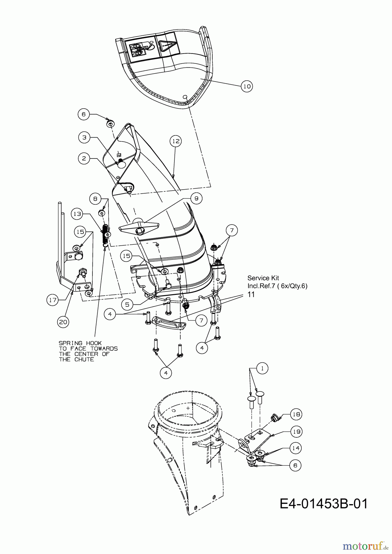  MTD Snow throwers E 740 F 31AV7W0F678  (2008) Discharge chute