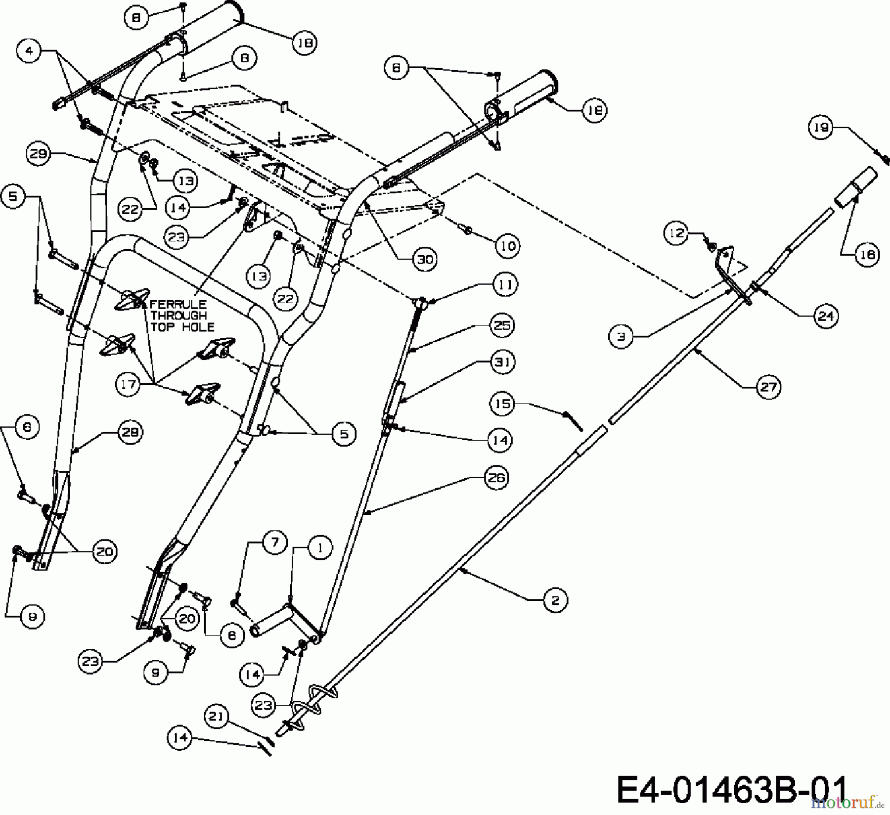  Yard-Man Snow throwers YM 7110 DET 31AY7R3T643  (2008) Handle