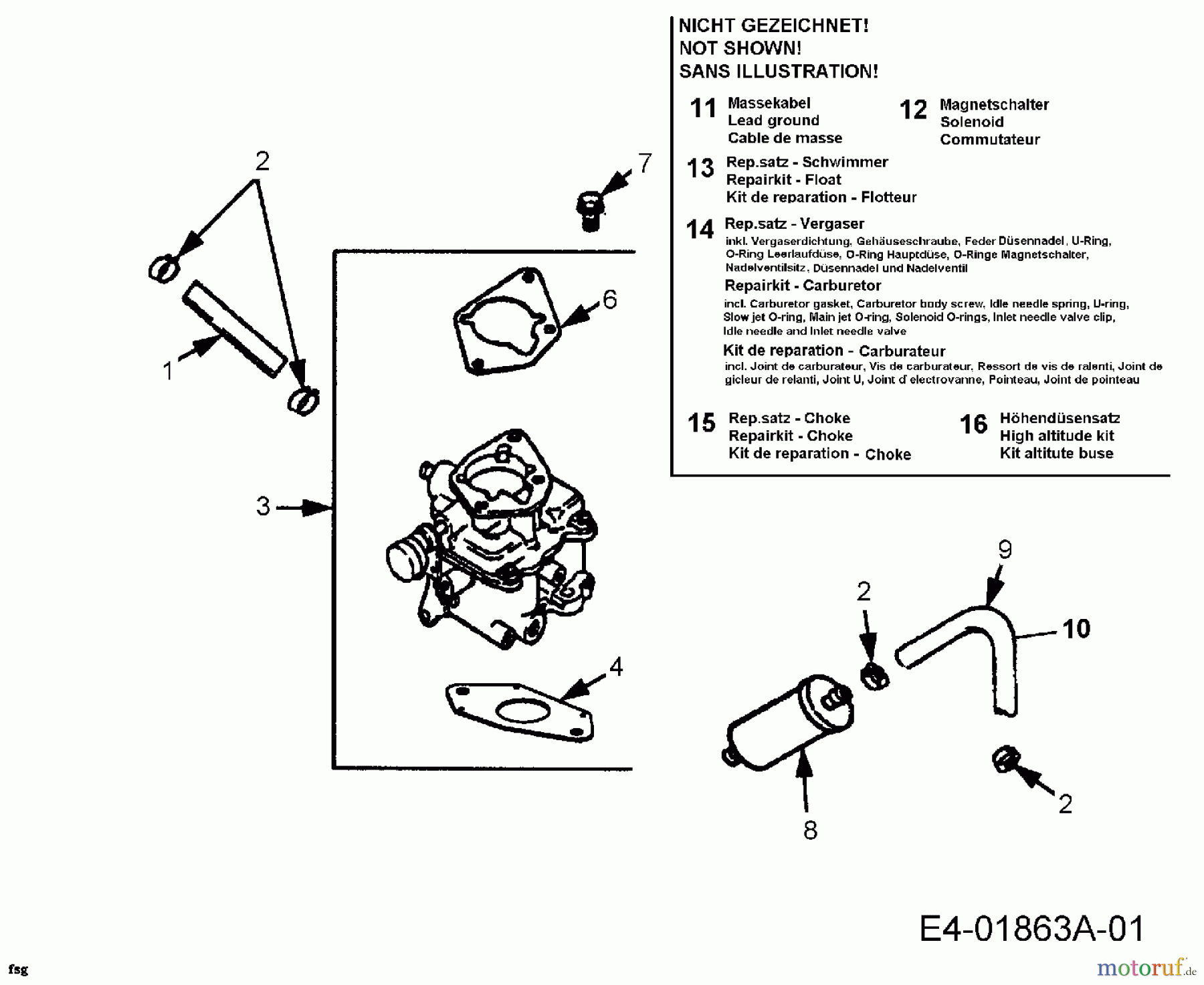  Cub Cadet Garden tractors HDS 2205 14A-2D7-603  (2005) Carburetor