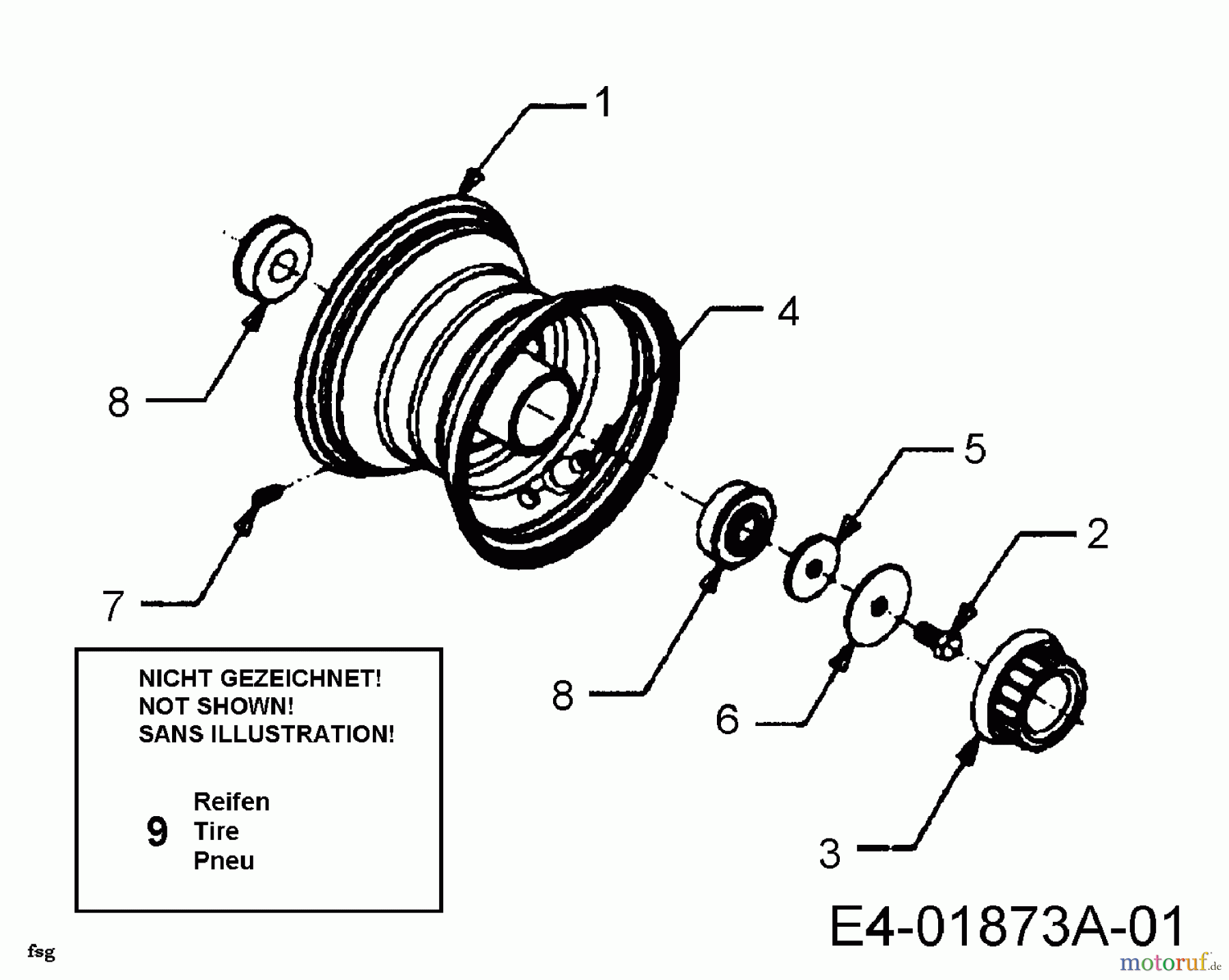  Cub Cadet Lawn tractors HDS 2205 13A-2D7-603  (2005) Front wheels 16x6.5