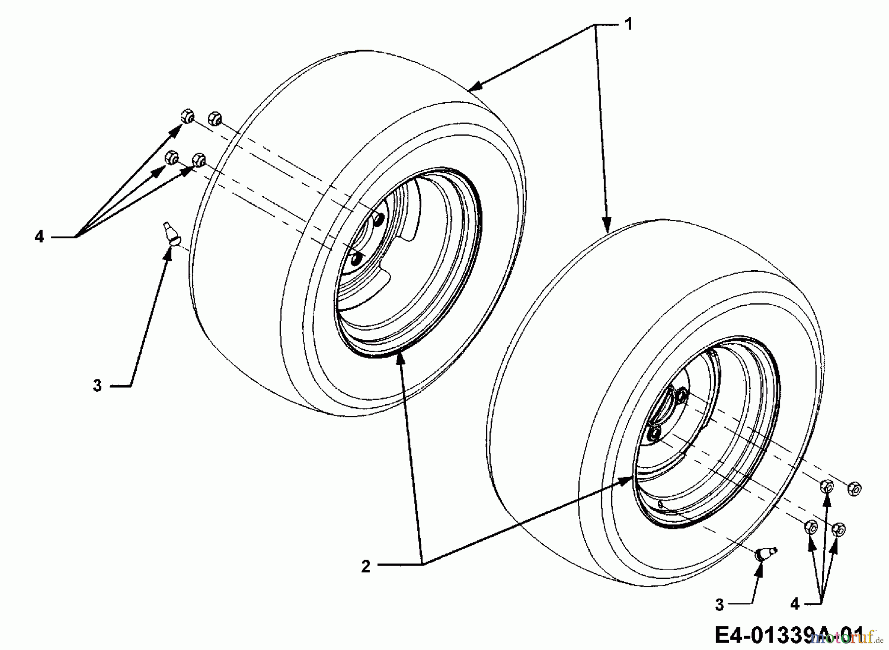  Cub Cadet Garden tractors HDS 3235 14B-692-603  (2007) Rear wheels 24x11-12