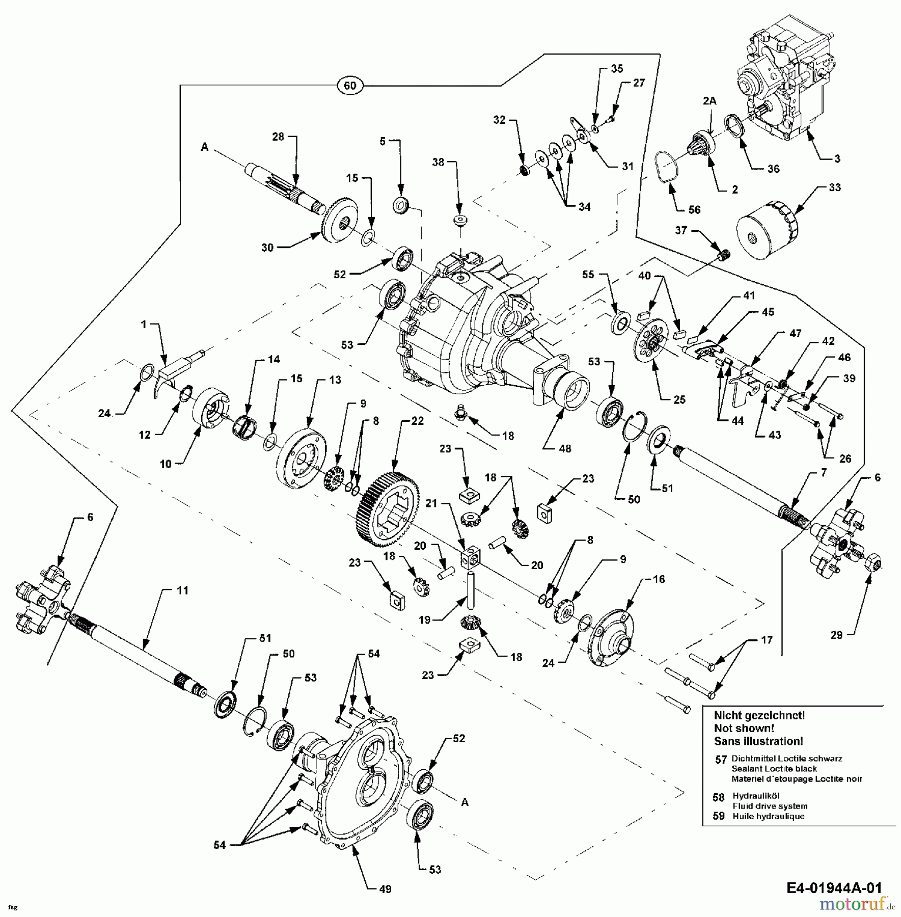  Cub Cadet Garden tractors HDS 3235 14A-672-603  (2001) Differential, Gearbox