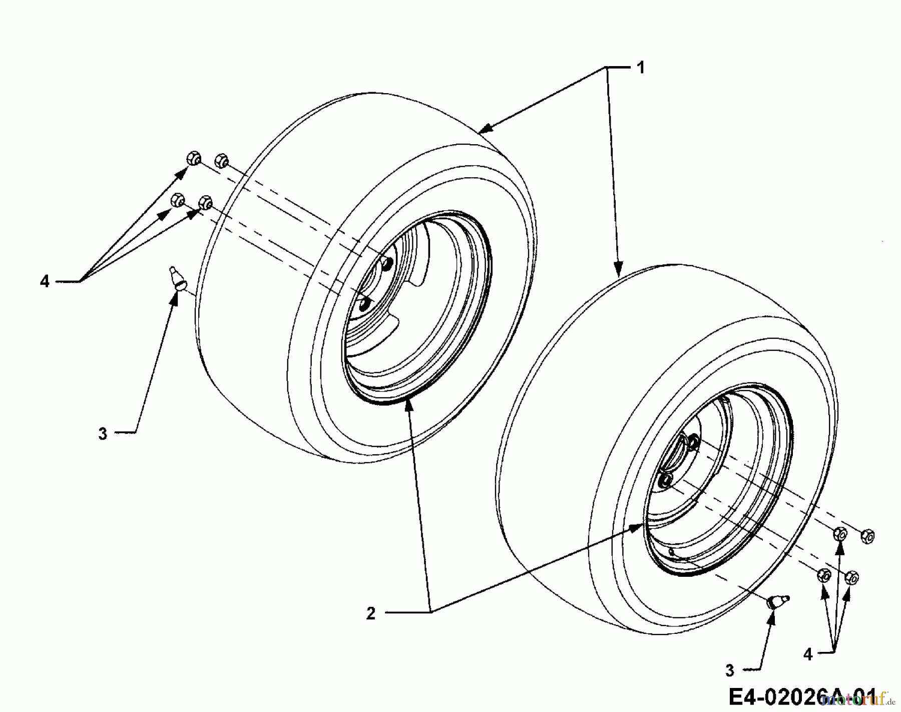  Cub Cadet Garden tractors HDS 3200 14B-646-603  (2000) Rear wheels 24x10.5