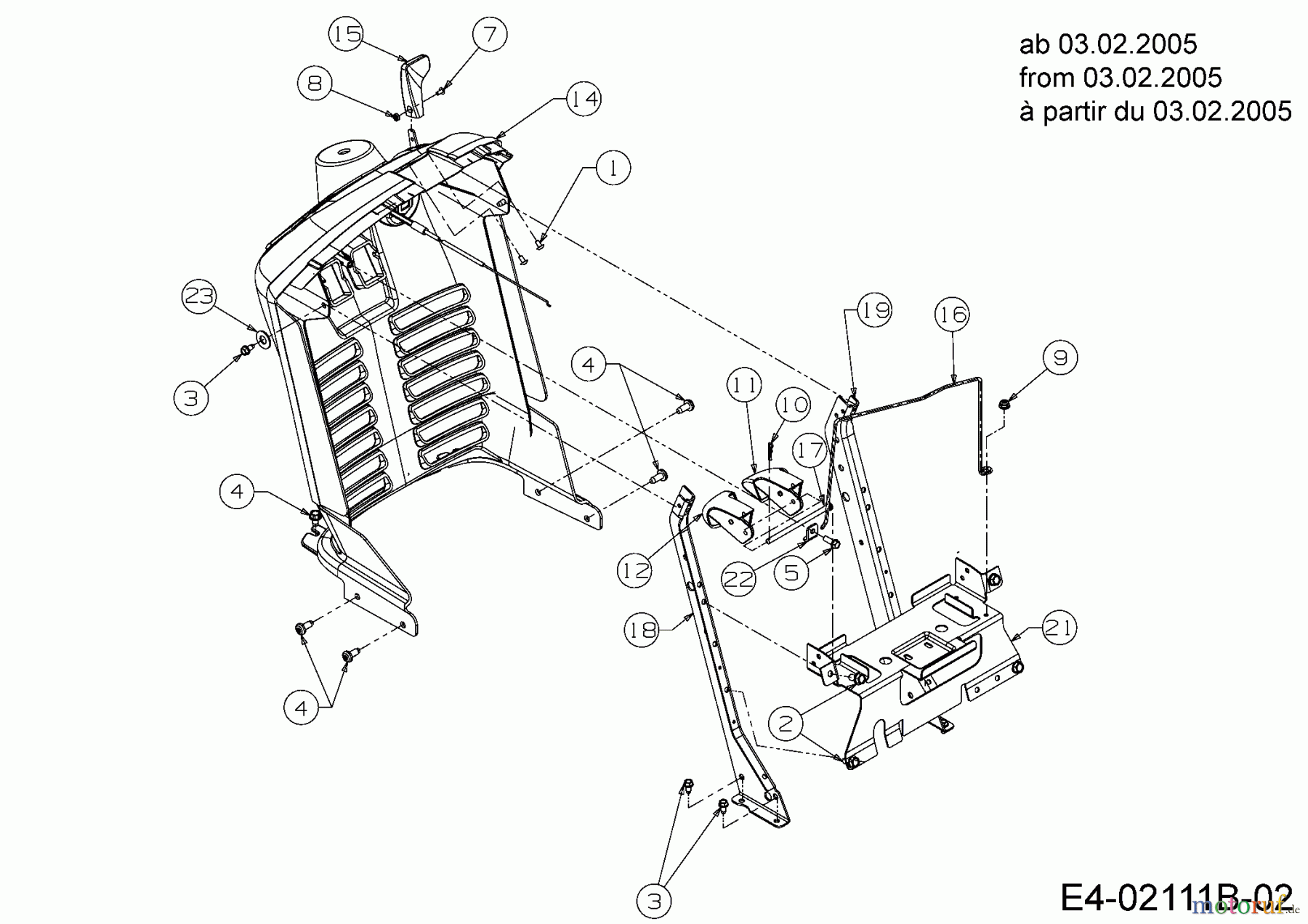  Cub Cadet Garden tractors GT 1223 14AP13CP603  (2005) Dashboard from 03.02.2005